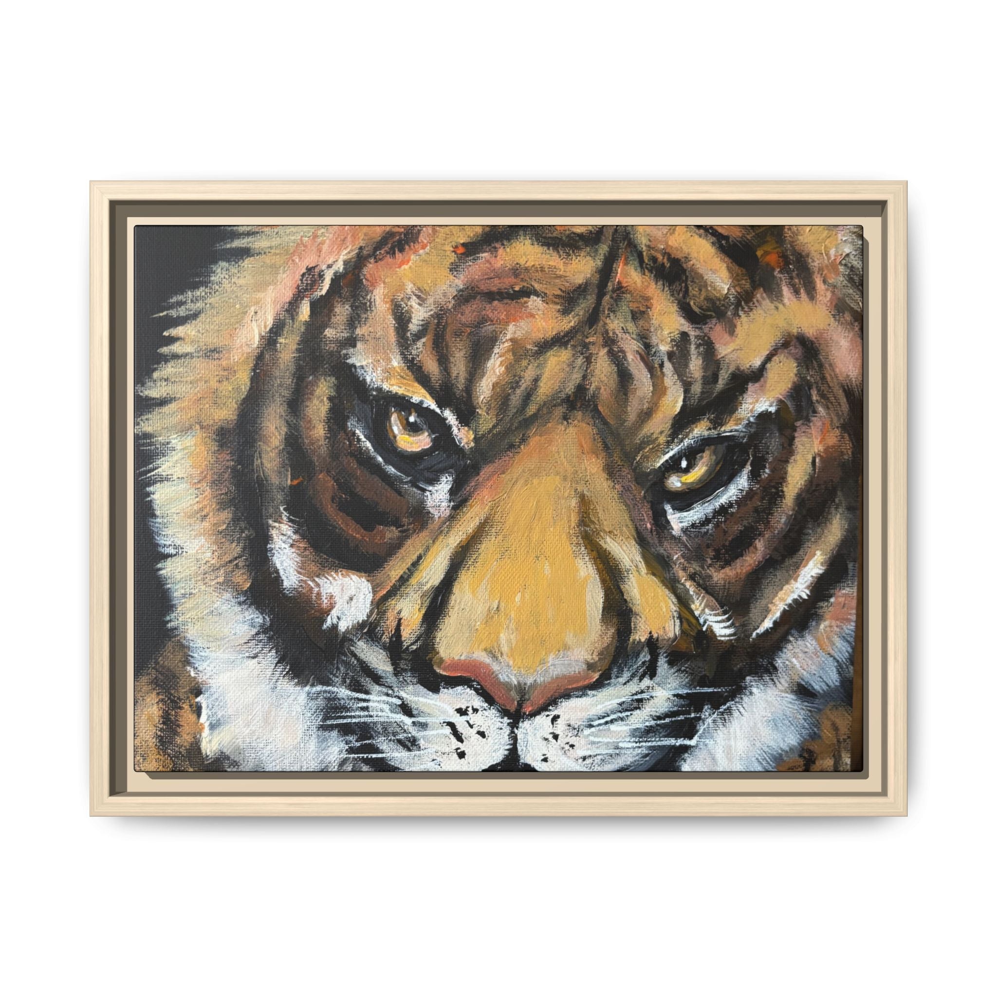 Tiger, Matte Canvas, Framed (Multi-color)