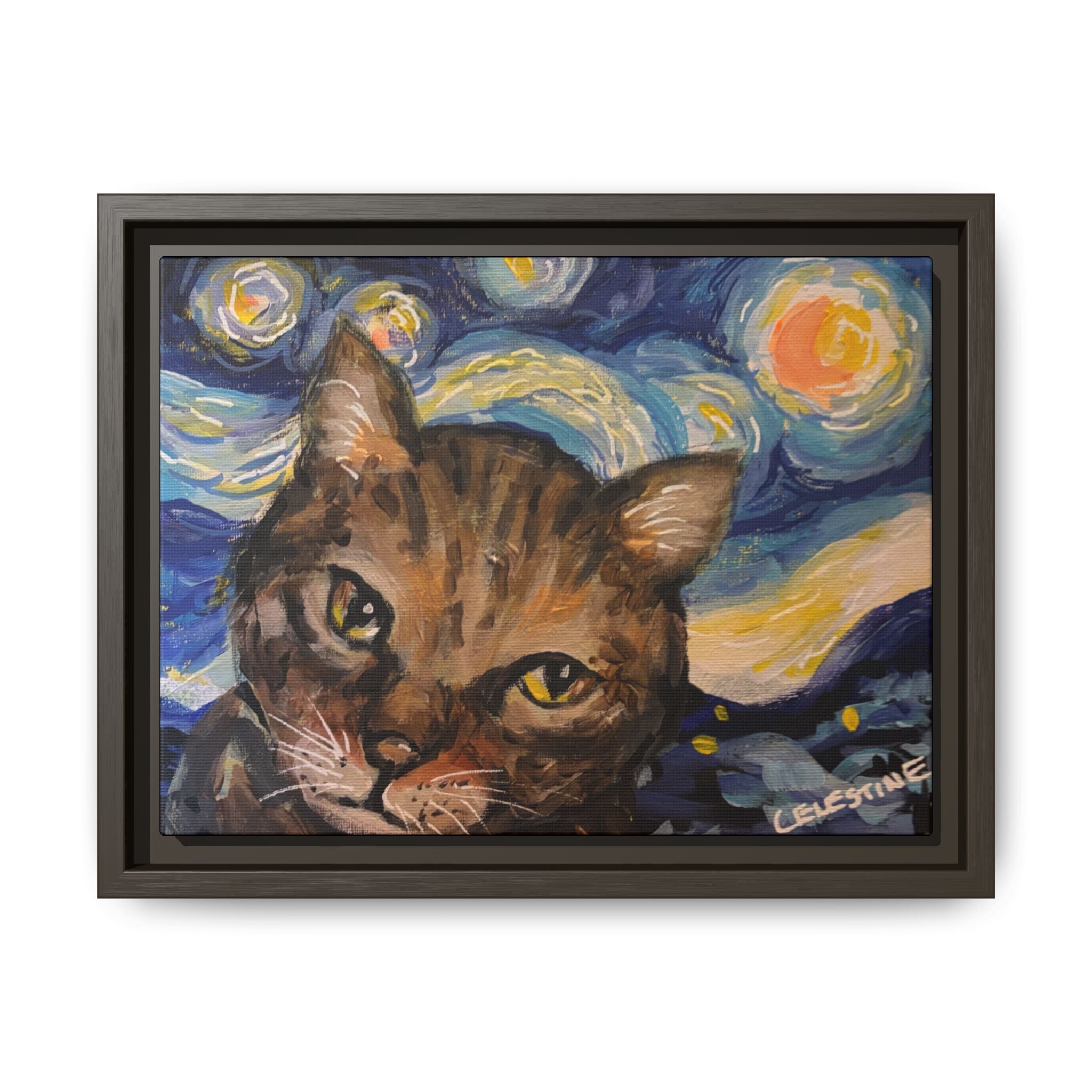 Starry Night Cat Portrait