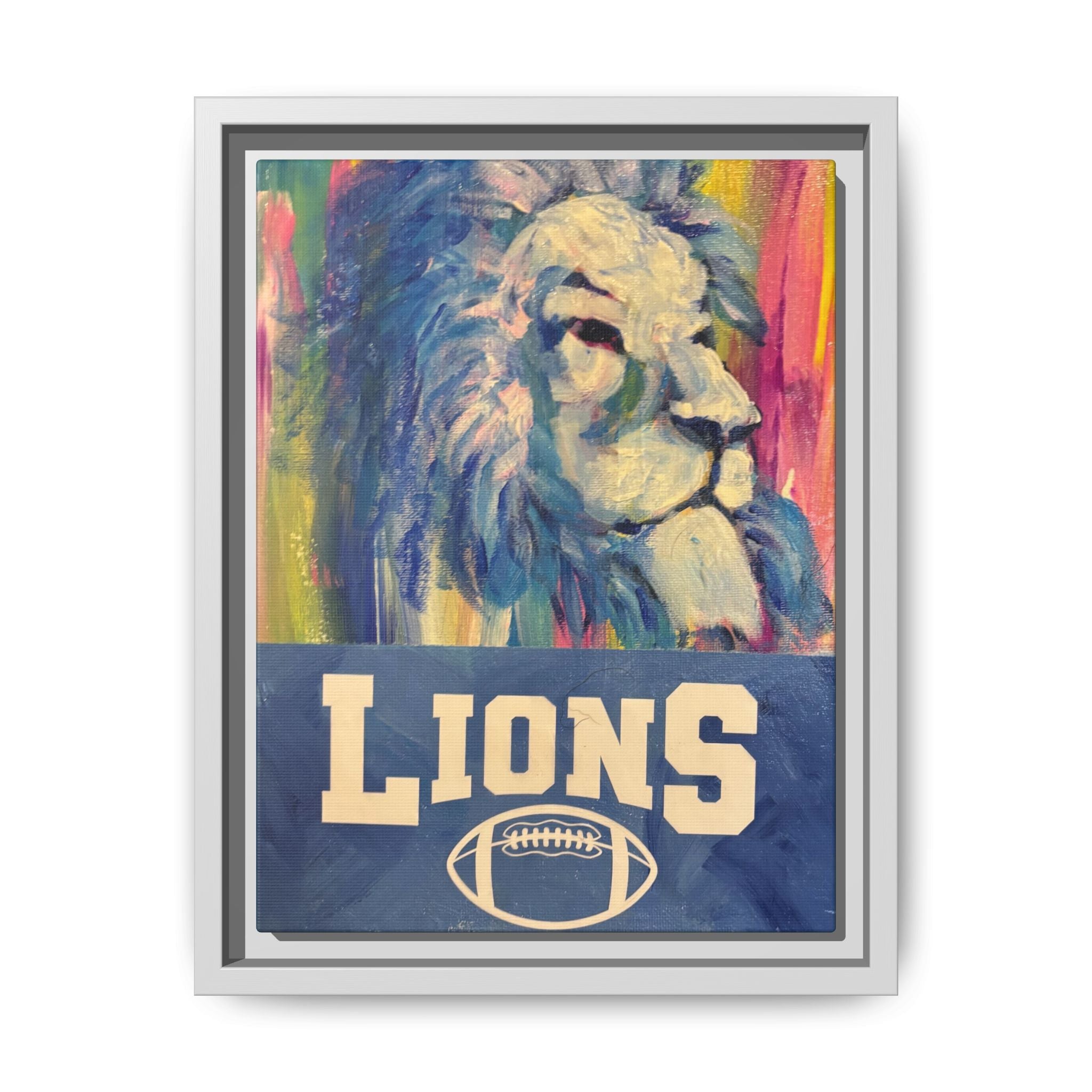 Lion, Matte Canvas, Framed (Multi-color)