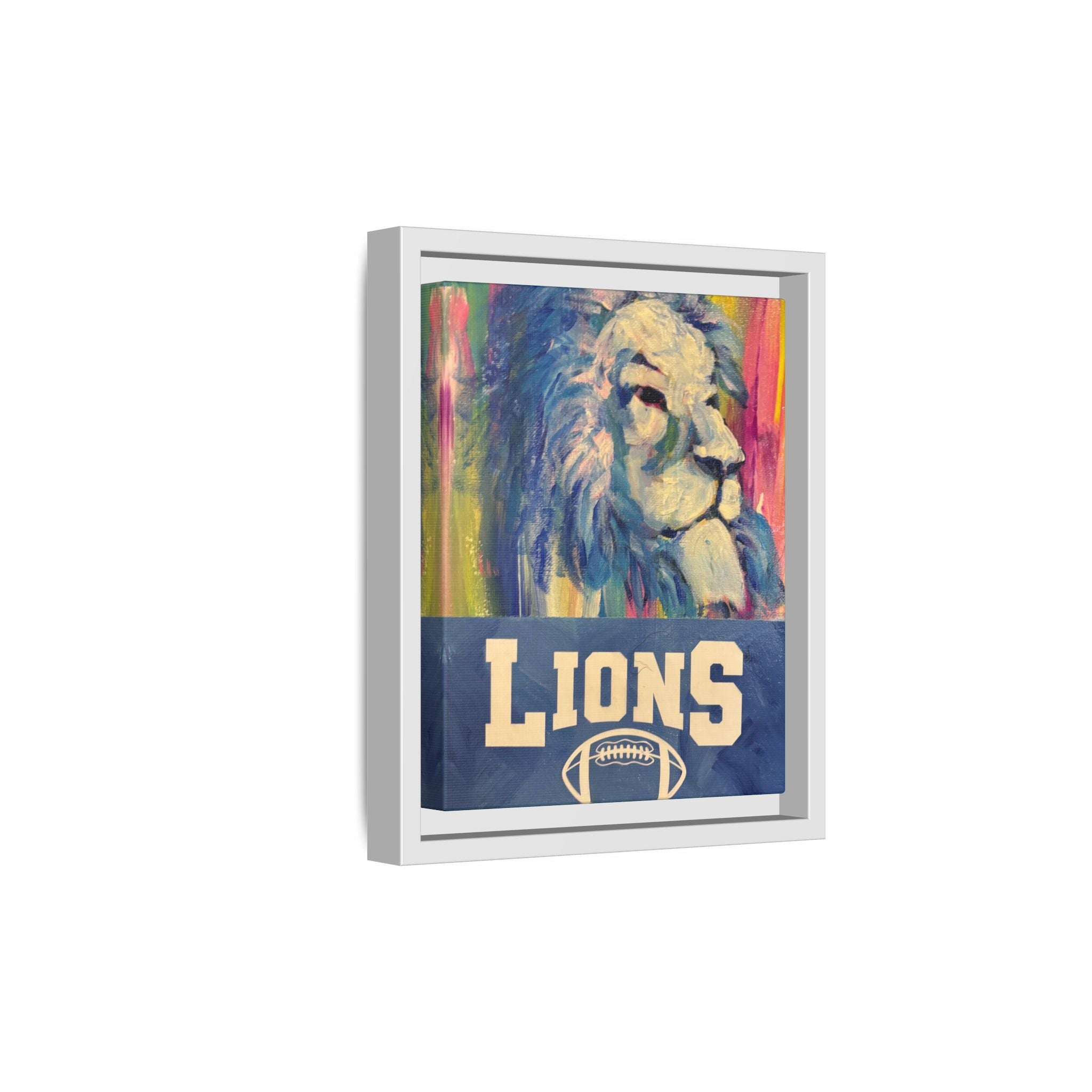 Lion, Matte Canvas, Framed (Multi-color)