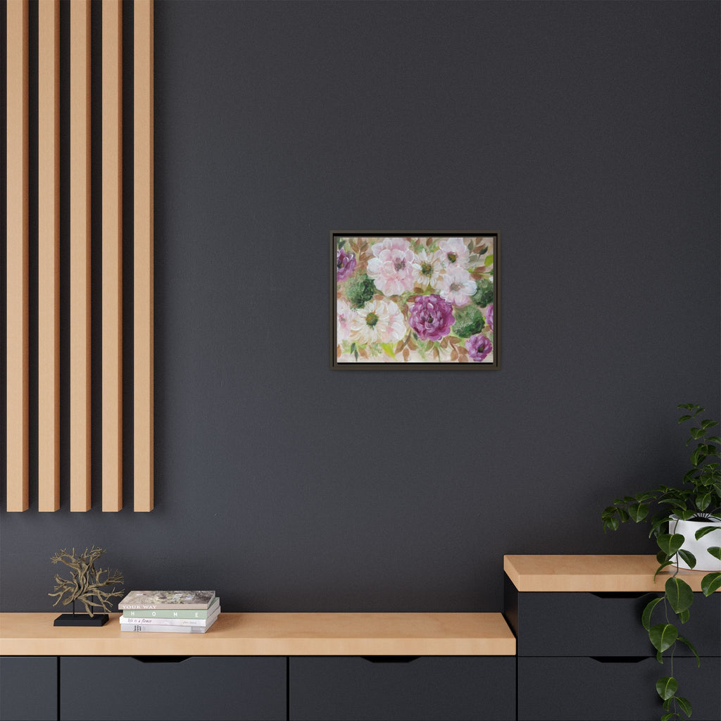 Floral Canvas Print — Pink & Mauve Watercolor Peonies