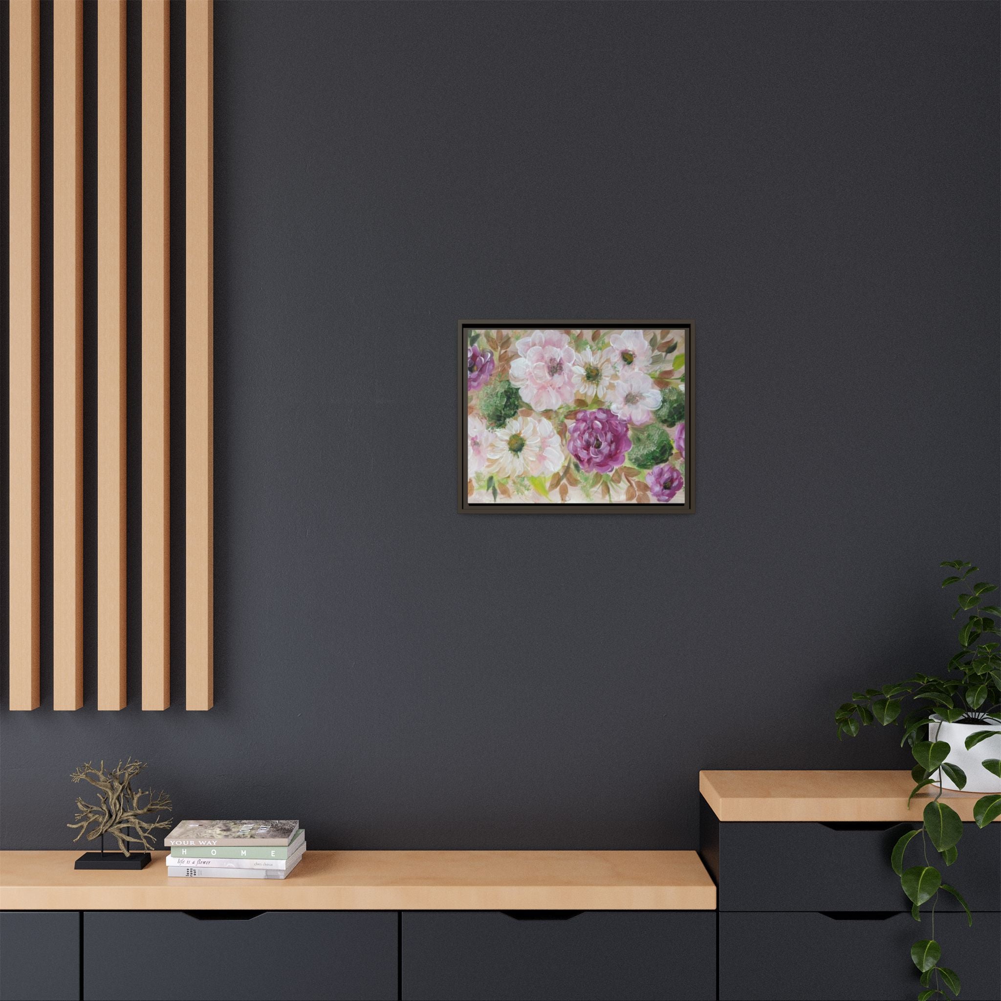 Floral Canvas Print — Pink & Mauve Watercolor Peonies
