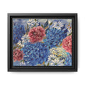 Cool Blue Framed Floral Canvas Print — Blue Hydrangea & Pink Peony Wall Art