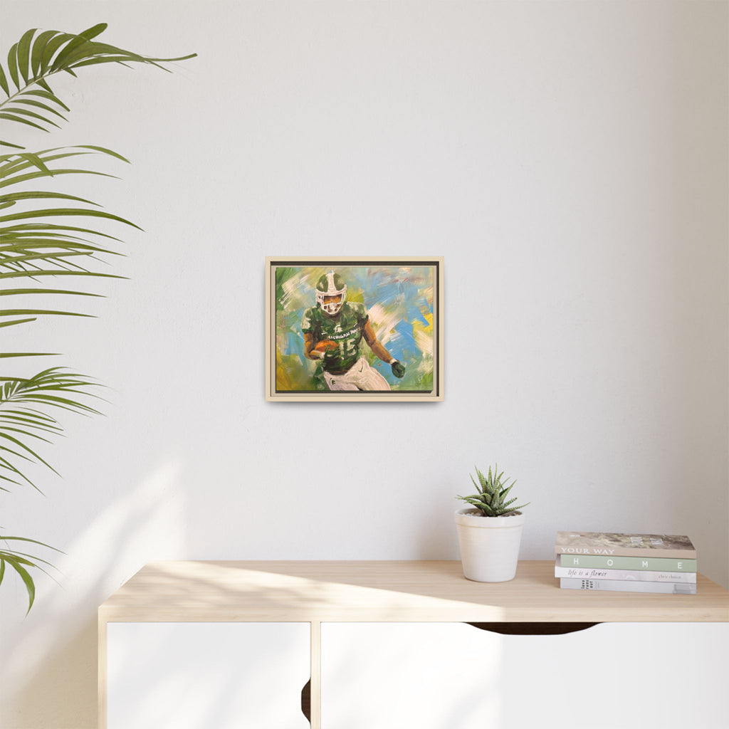 Abstract Football Matte Canvas, Framed (Multi-color)