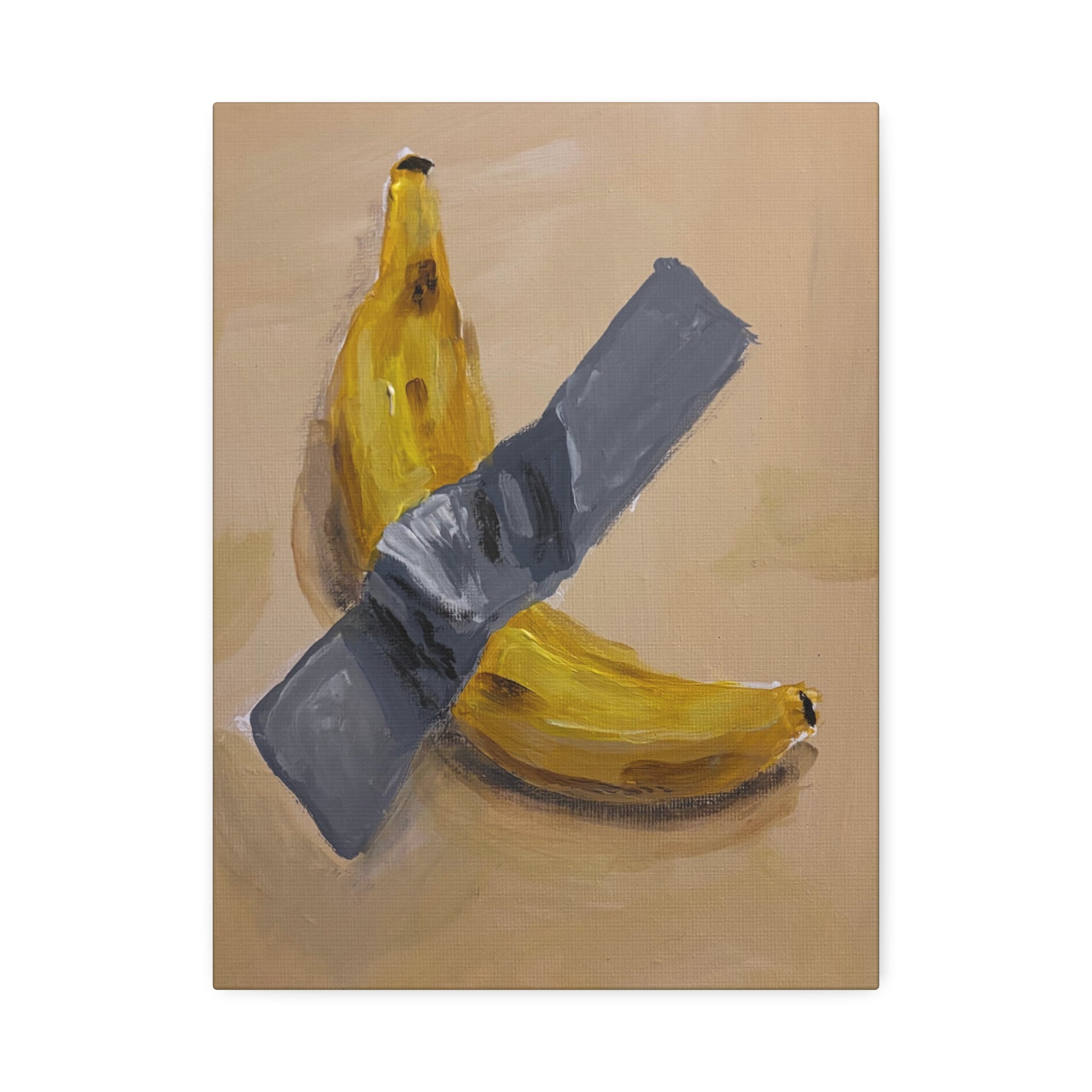 Duct Tape Banana Satire Canvas Print — Modern Pop Art Wall Decor