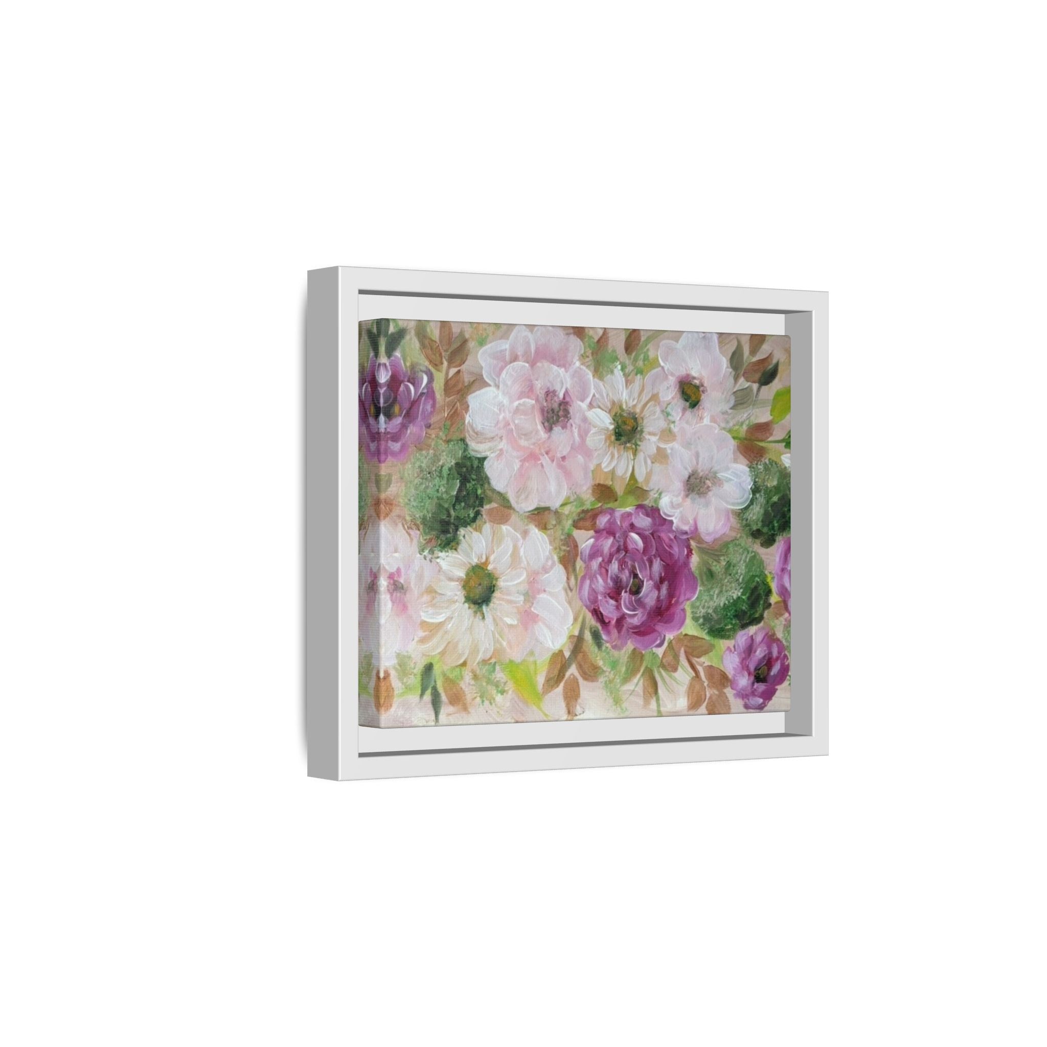 Floral Canvas Print — Pink & Mauve Watercolor Peonies