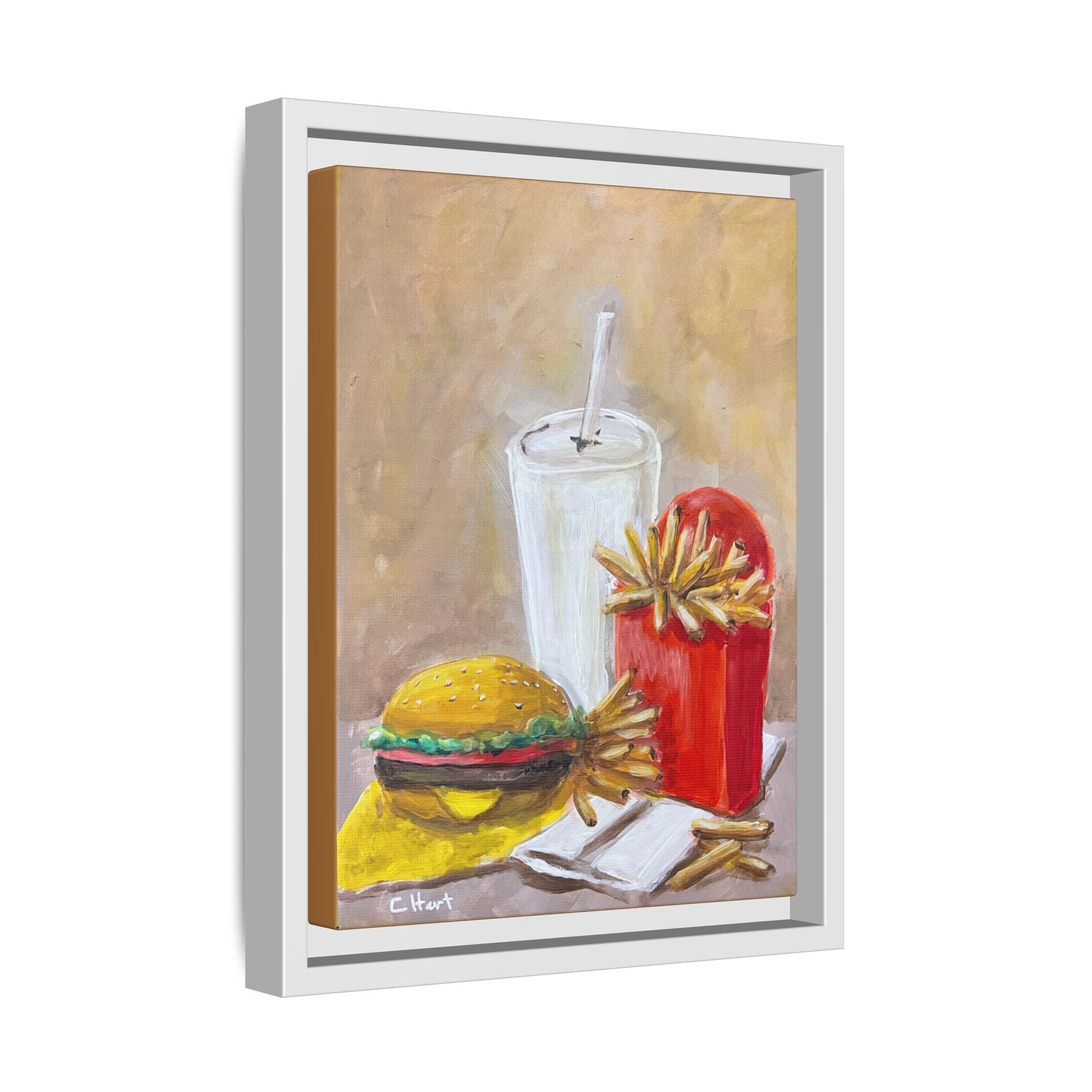 Fast Food Still Life Matte Canvas Framed Wall Art