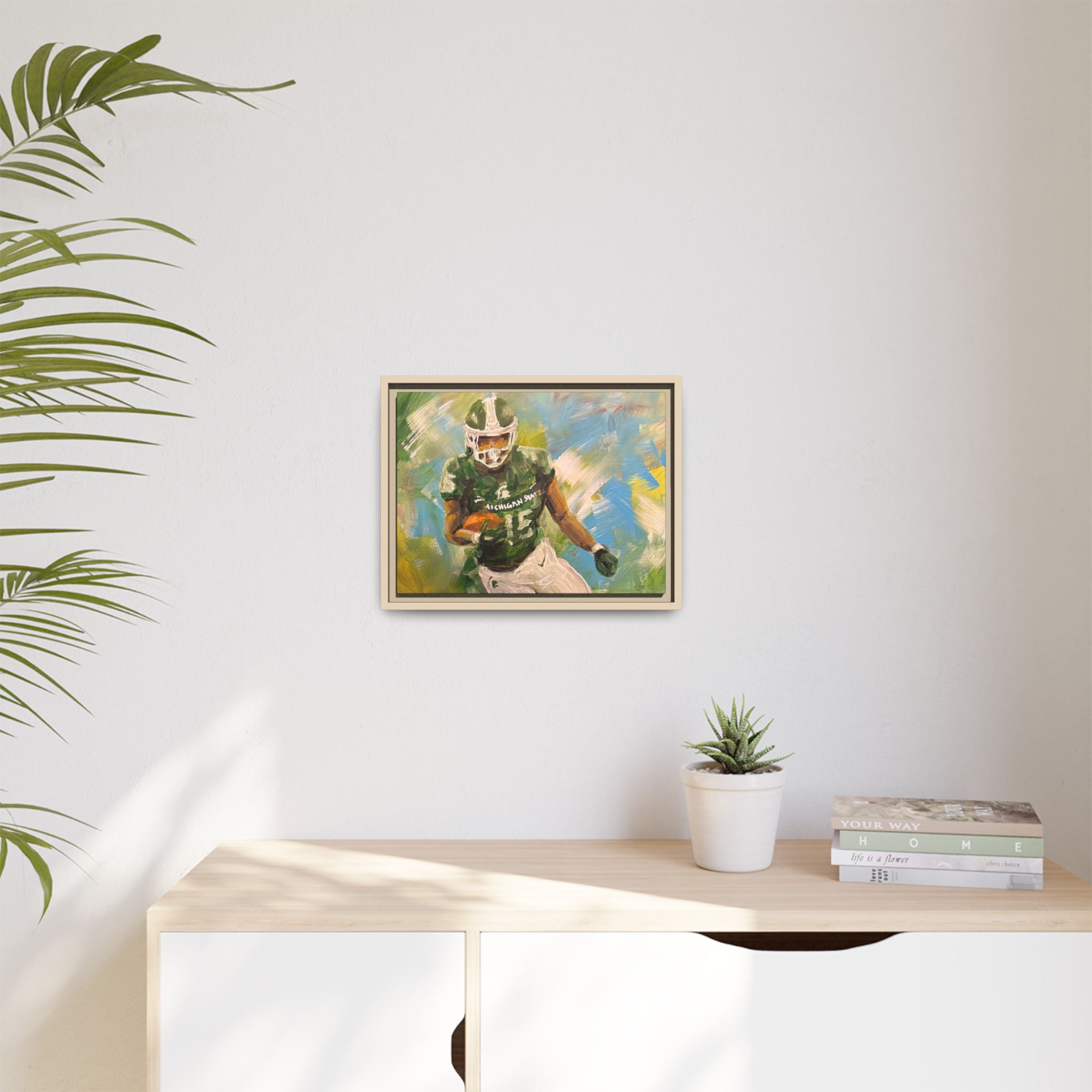 Abstract Football Matte Canvas, Framed (Multi-color)