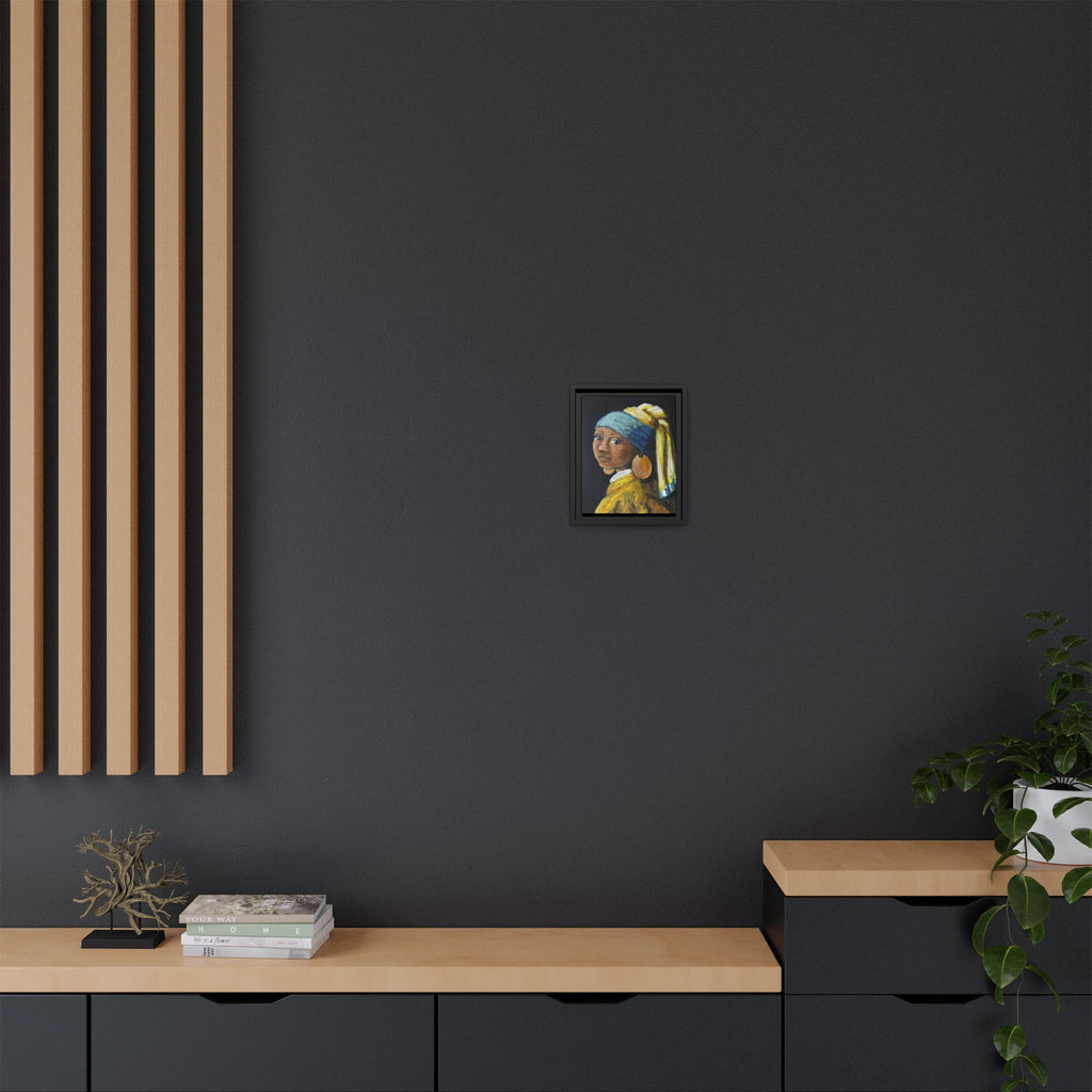 Girl with a Copper Earring, Framed Matte Canvas Print — new take on a classic.