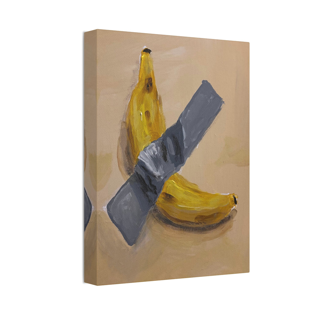 Duct Tape Banana Satire Canvas Print — Modern Pop Art Wall Decor