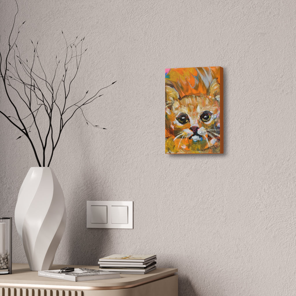 Friendly Cat, Printed Canvas Stretched, 1.5''