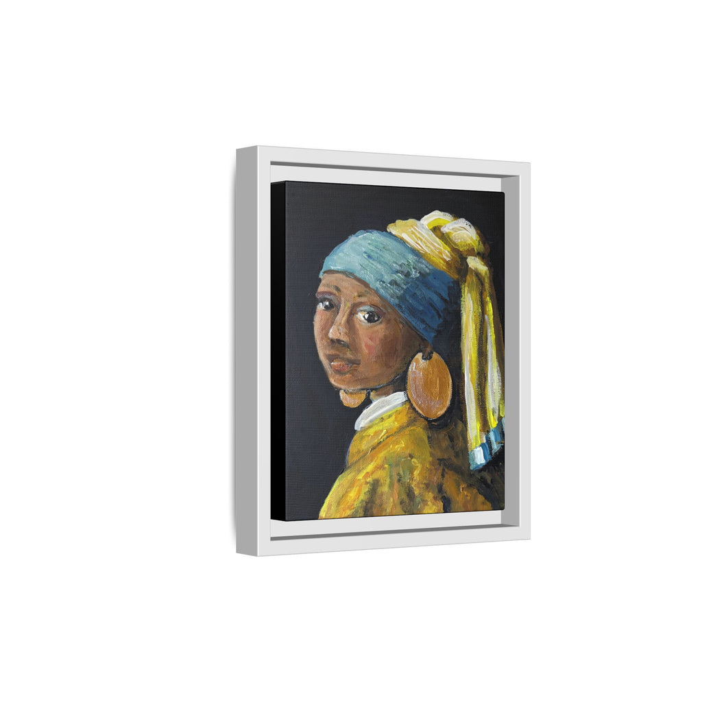 Girl with a Copper Earring, Framed Matte Canvas Print — new take on a classic.