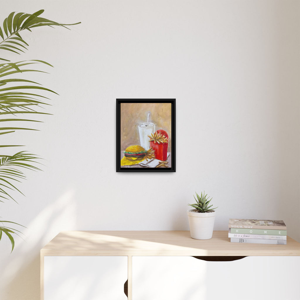 Fast Food Still Life Matte Canvas Framed Wall Art