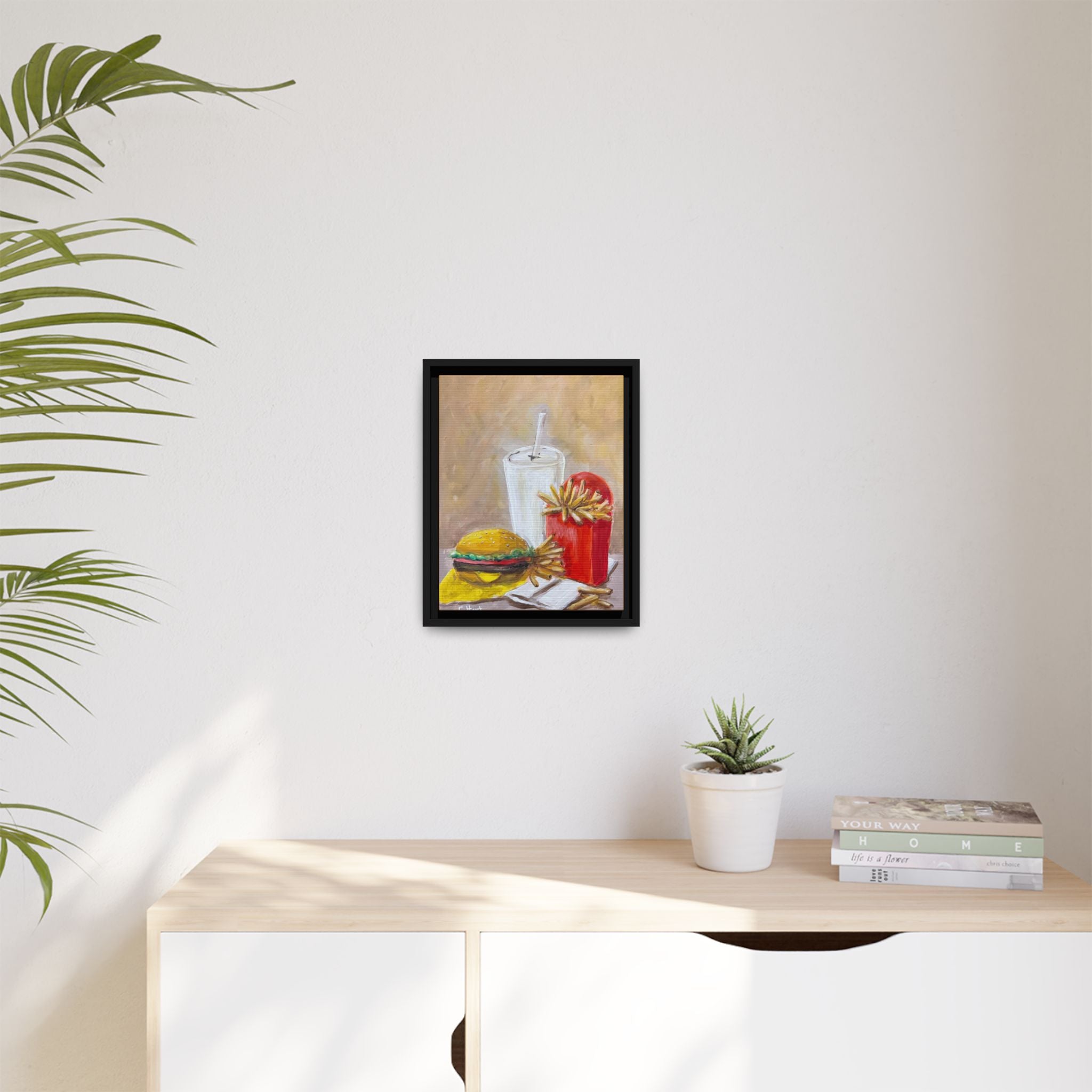 Fast Food Still Life Matte Canvas Framed Wall Art