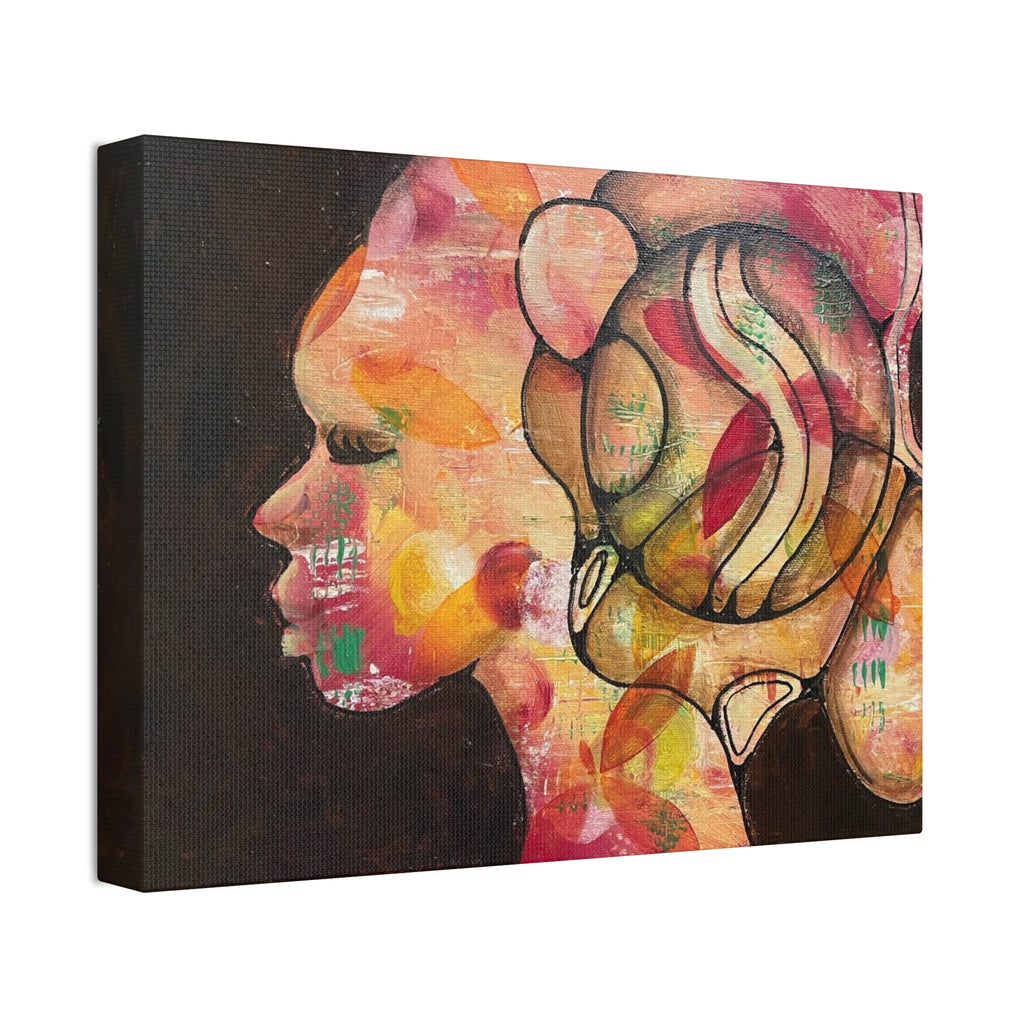 Abstract Woman Profile Canvas Print — Colorful Contemporary Wall Art