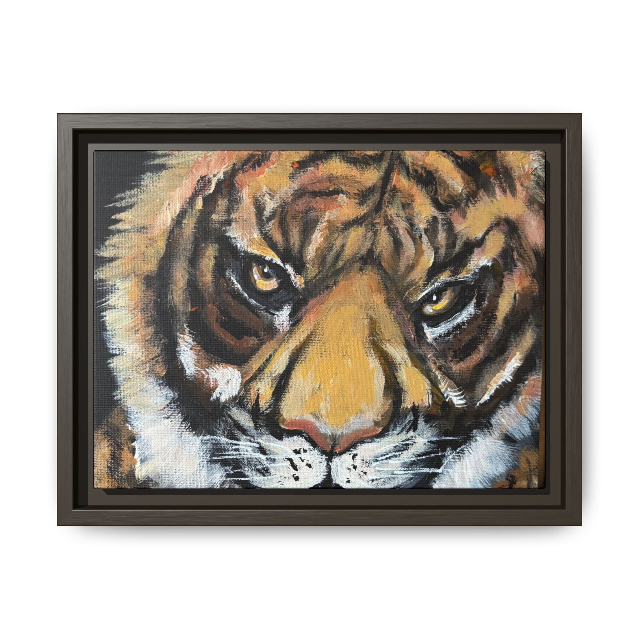 Tiger, Matte Canvas, Framed (Multi-color)