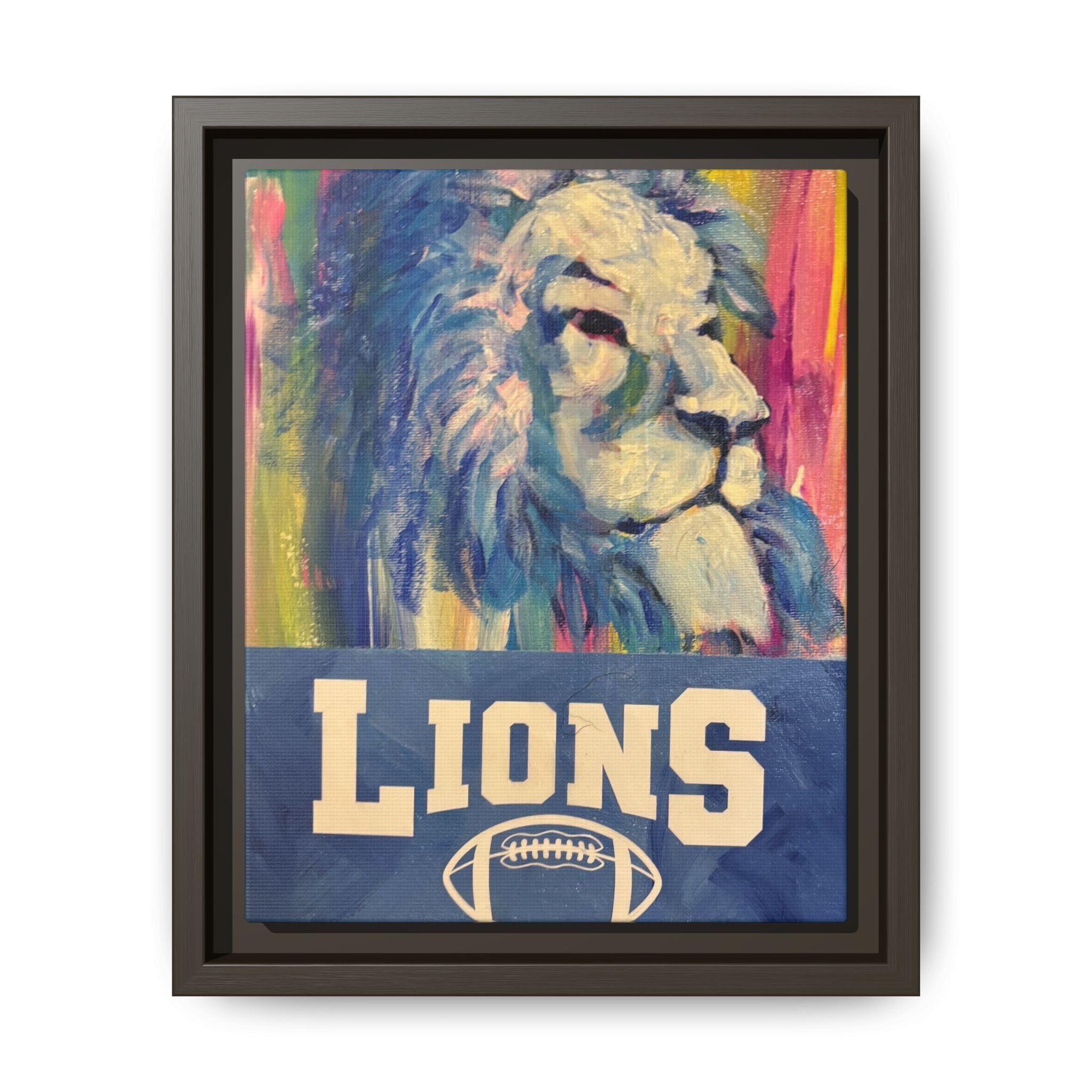 Lion, Matte Canvas, Framed (Multi-color)