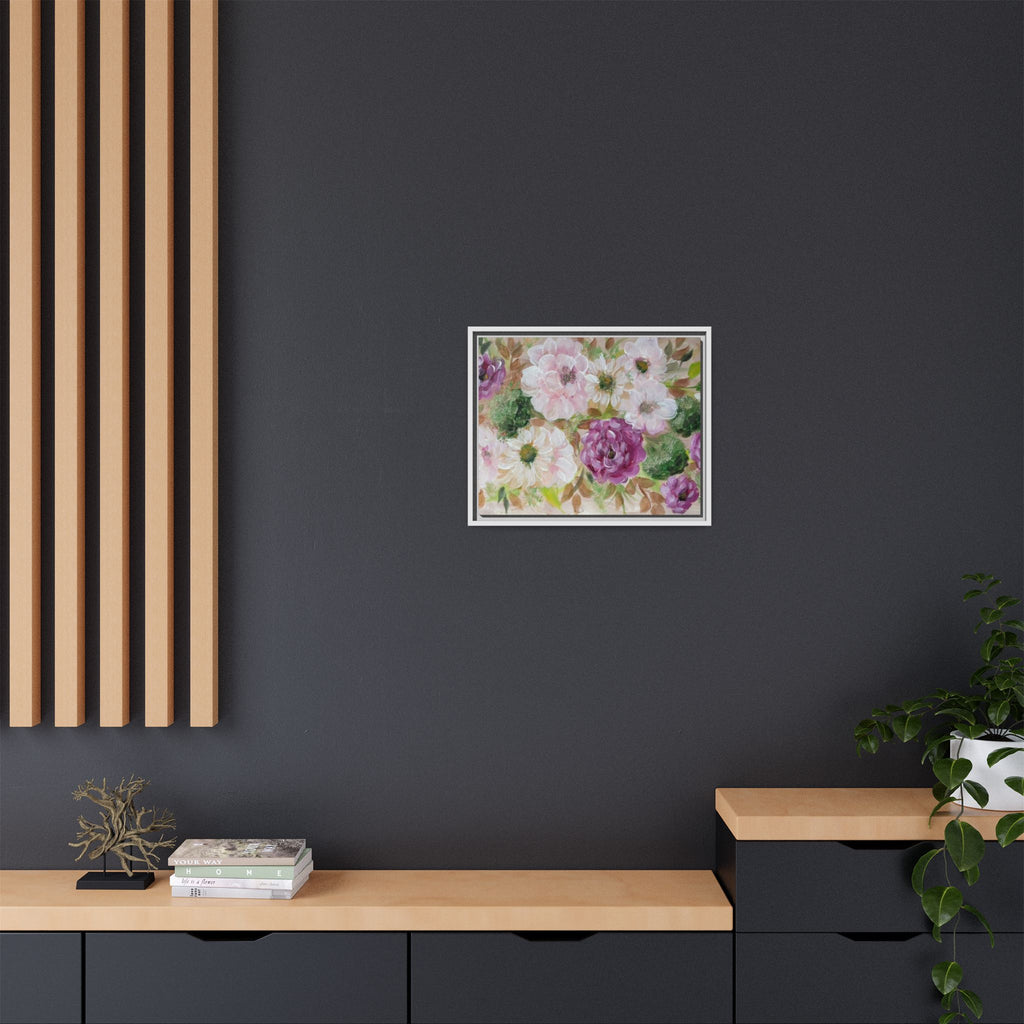 Floral Canvas Print — Pink & Mauve Watercolor Peonies