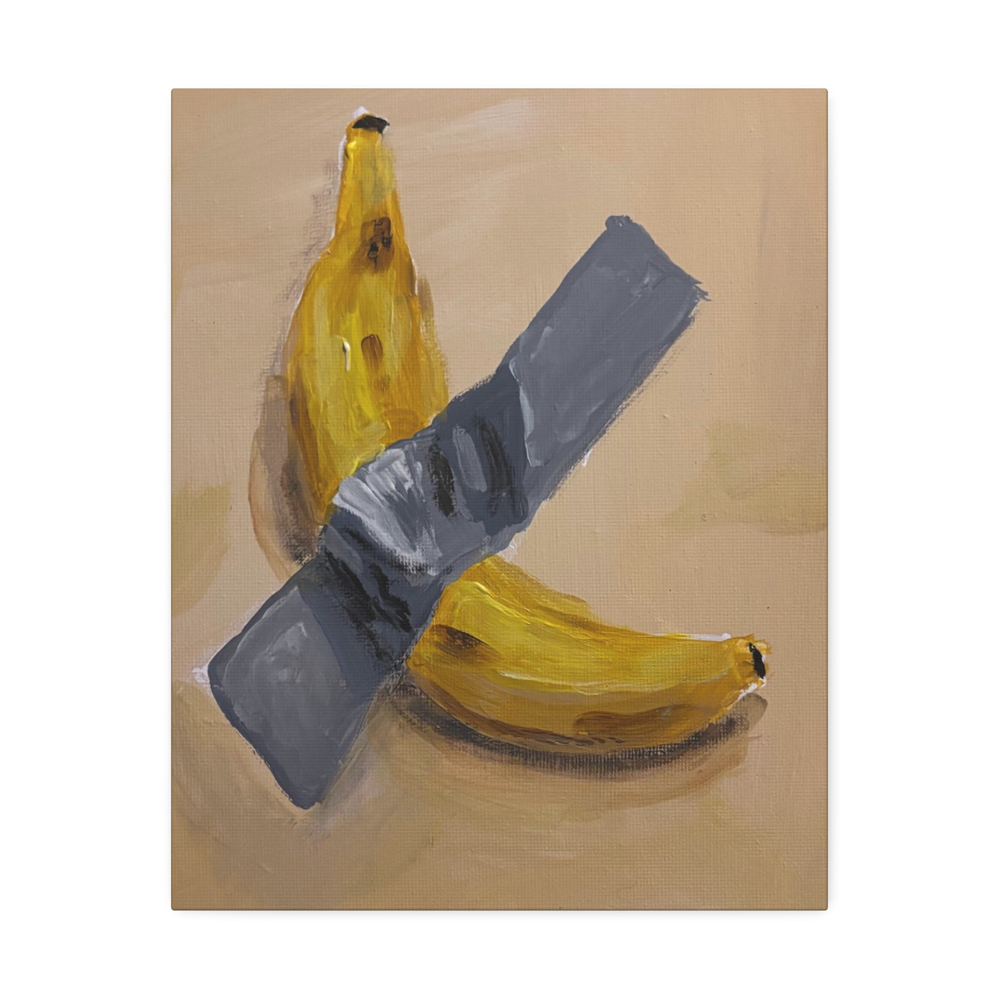 Duct Tape Banana Satire Canvas Print — Modern Pop Art Wall Decor