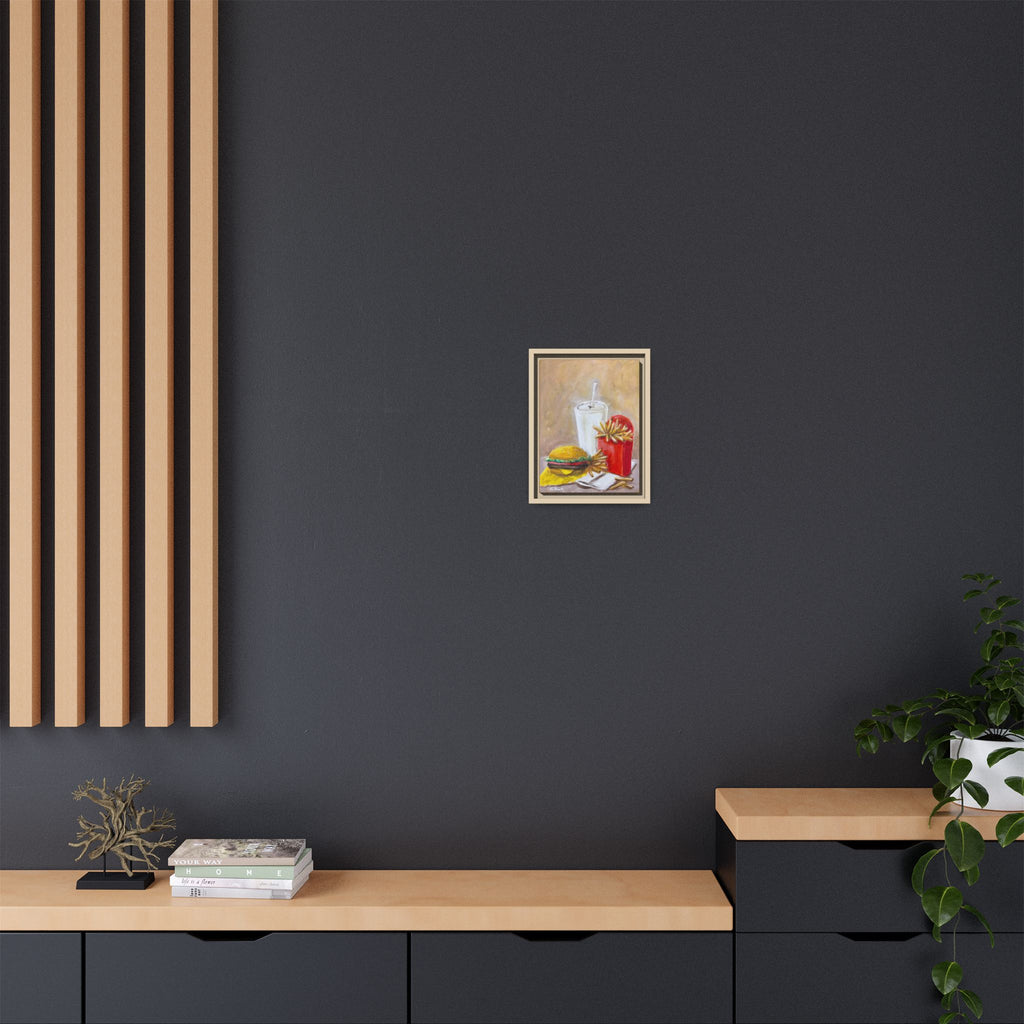 Fast Food Still Life Matte Canvas Framed Wall Art
