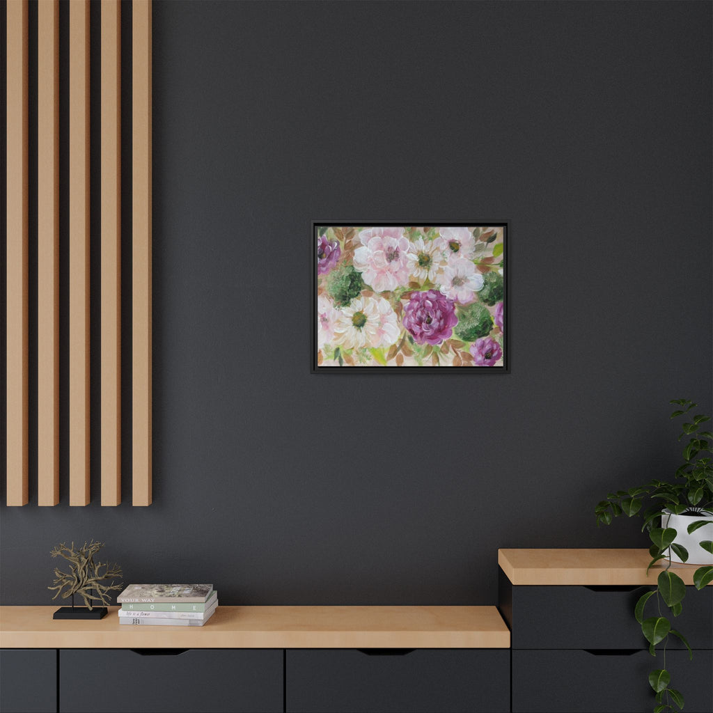 Floral Canvas Print — Pink & Mauve Watercolor Peonies