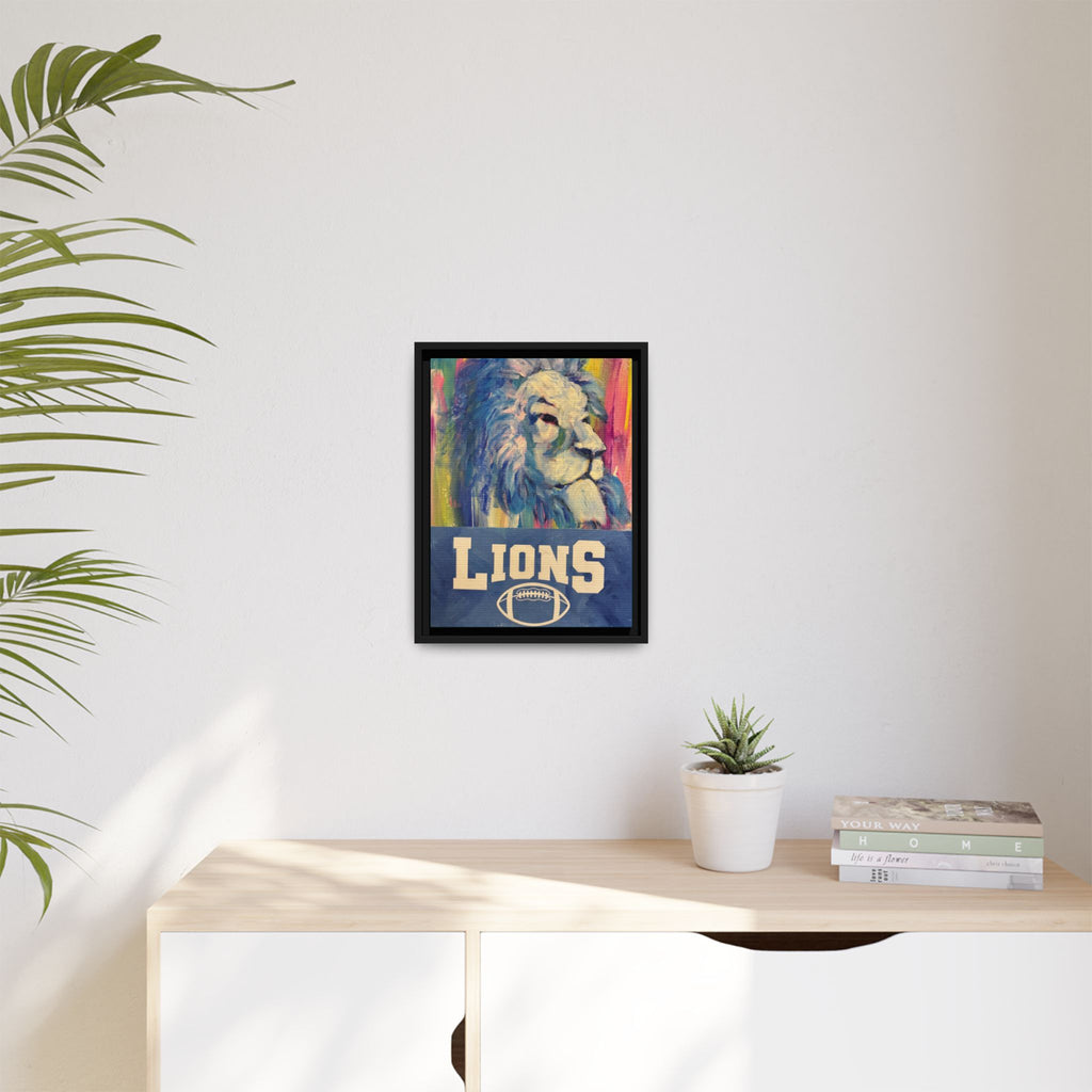 Lion, Matte Canvas, Framed (Multi-color)