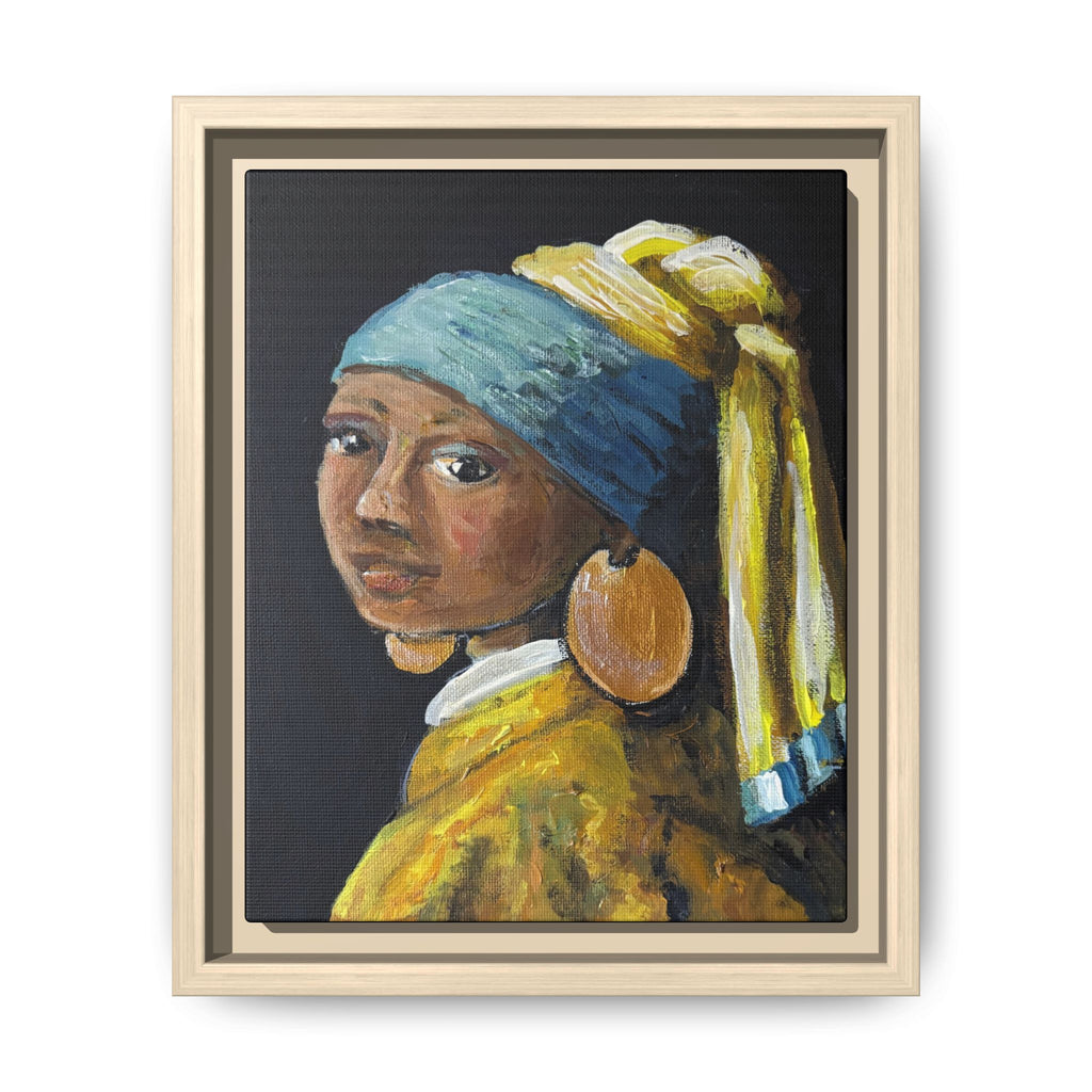 Girl with a Copper Earring, Framed Matte Canvas Print — new take on a classic.