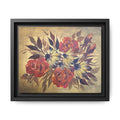 Framed Floral Canvas Wall Art — Vintage Rose Bouquet Matte Print