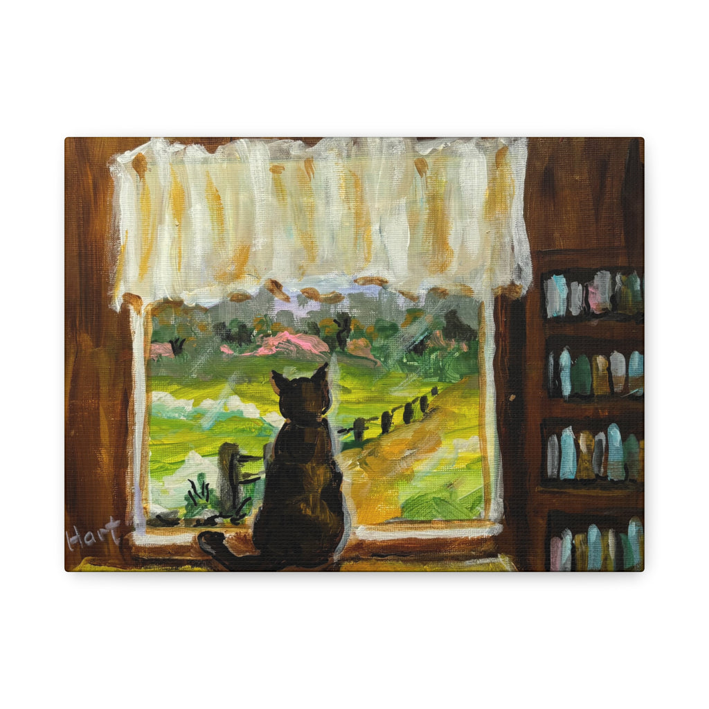 Window Cat Matte Canvas Wall Art