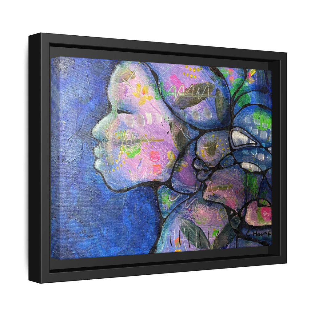 Abstract Woman Framed Matte Canvas Art — Colorful Abstract Profile Portrait