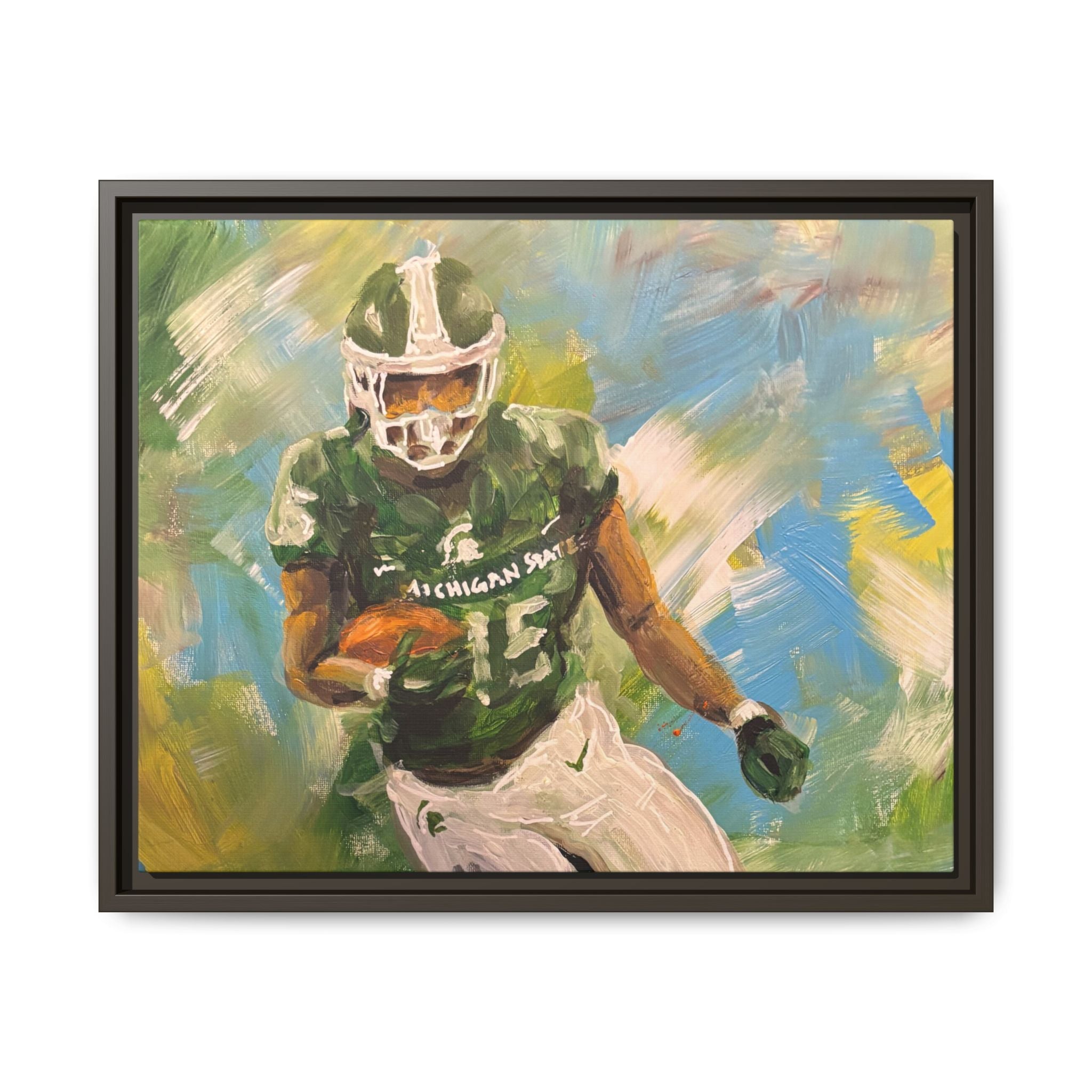 Abstract Football Matte Canvas, Framed (Multi-color)