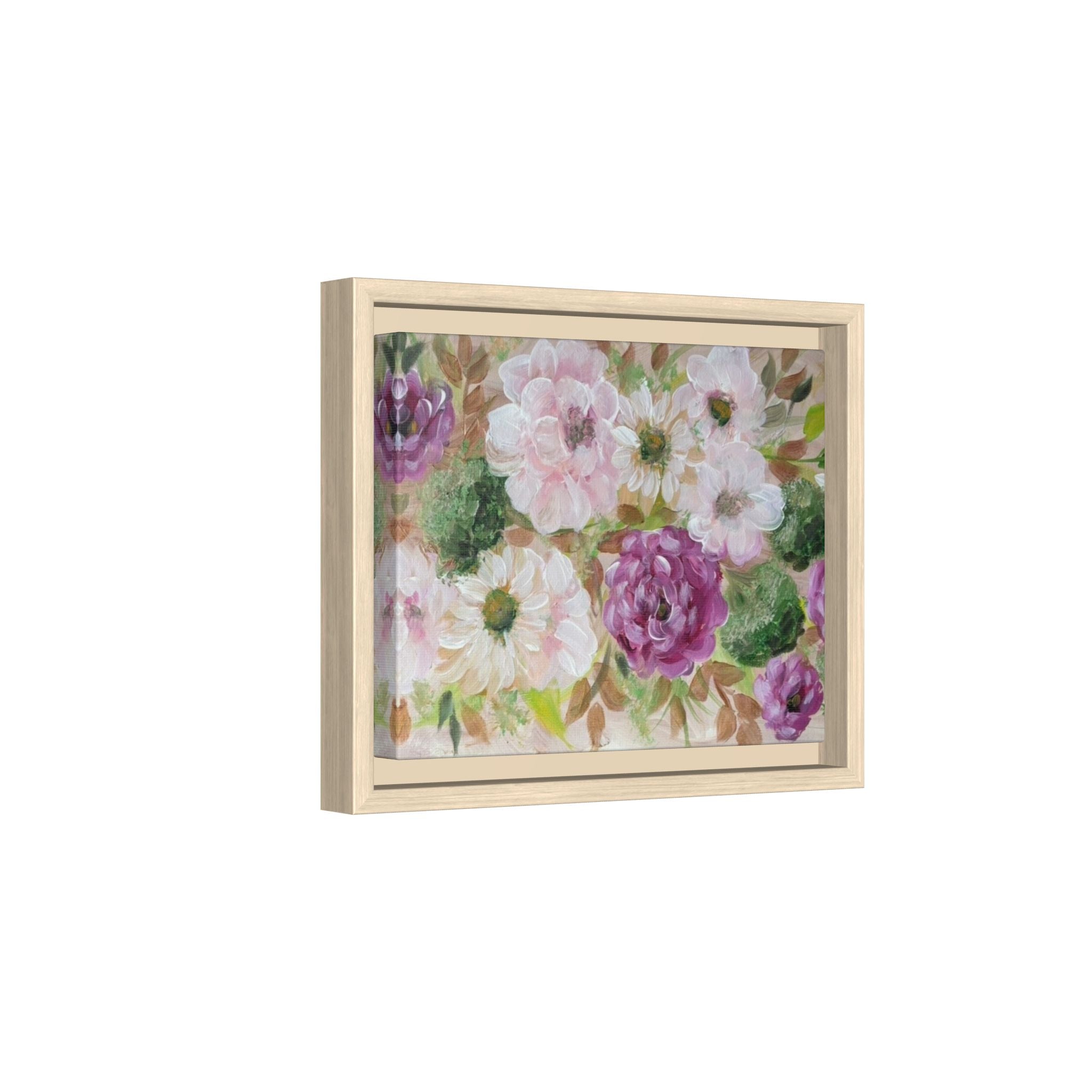 Floral Canvas Print — Pink & Mauve Watercolor Peonies