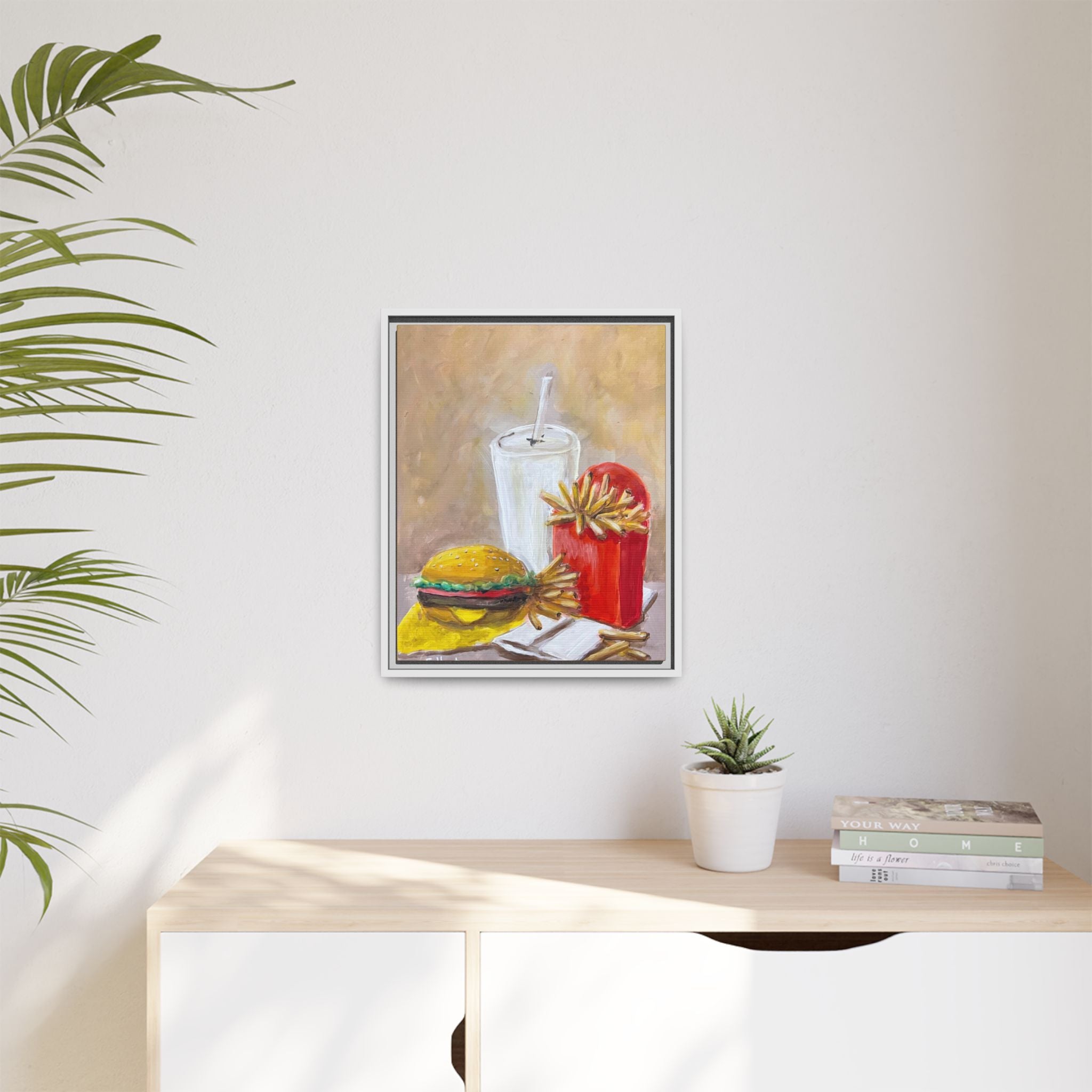 Fast Food Still Life Matte Canvas Framed Wall Art