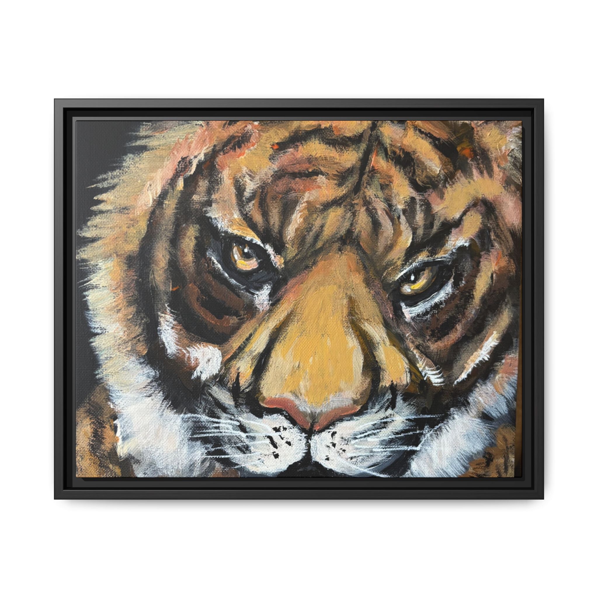 Tiger, Matte Canvas, Framed (Multi-color)