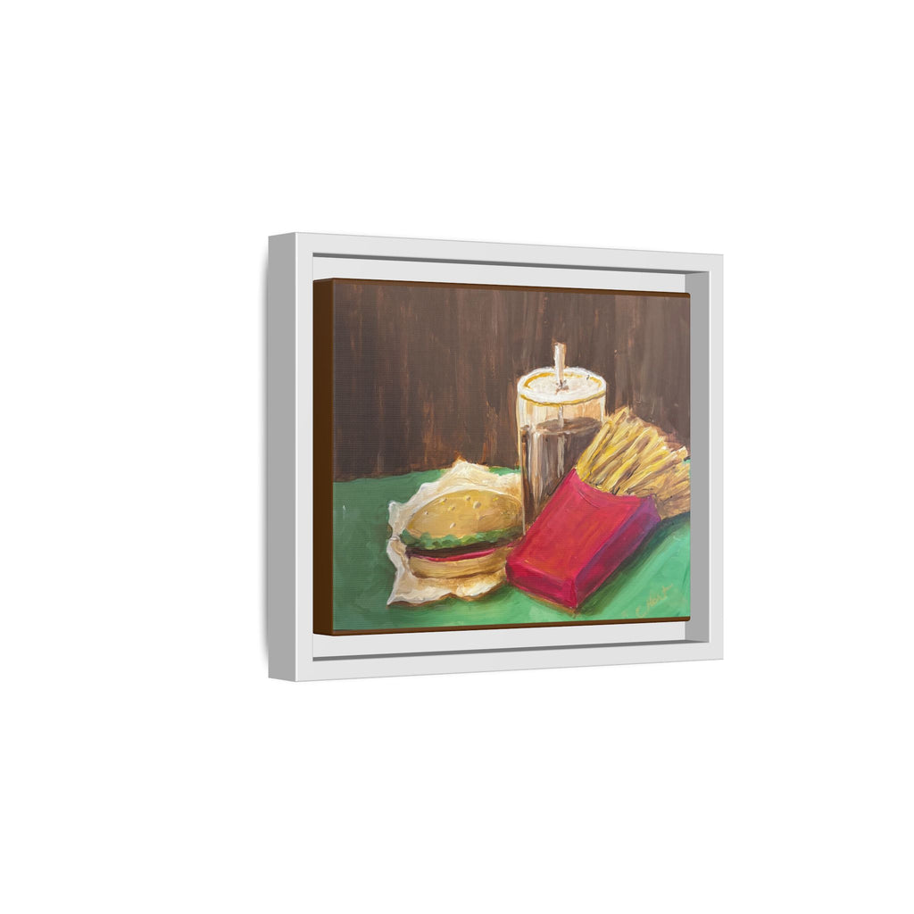 Burger and Fries Matte Canvas, Framed (Multi-color)
