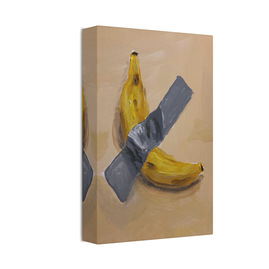 Duct Tape Banana Satire Canvas Print — Modern Pop Art Wall Decor
