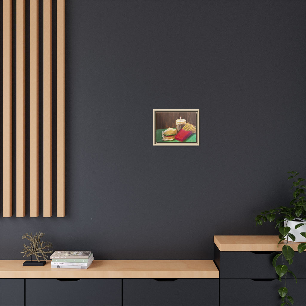 Burger and Fries Matte Canvas, Framed (Multi-color)