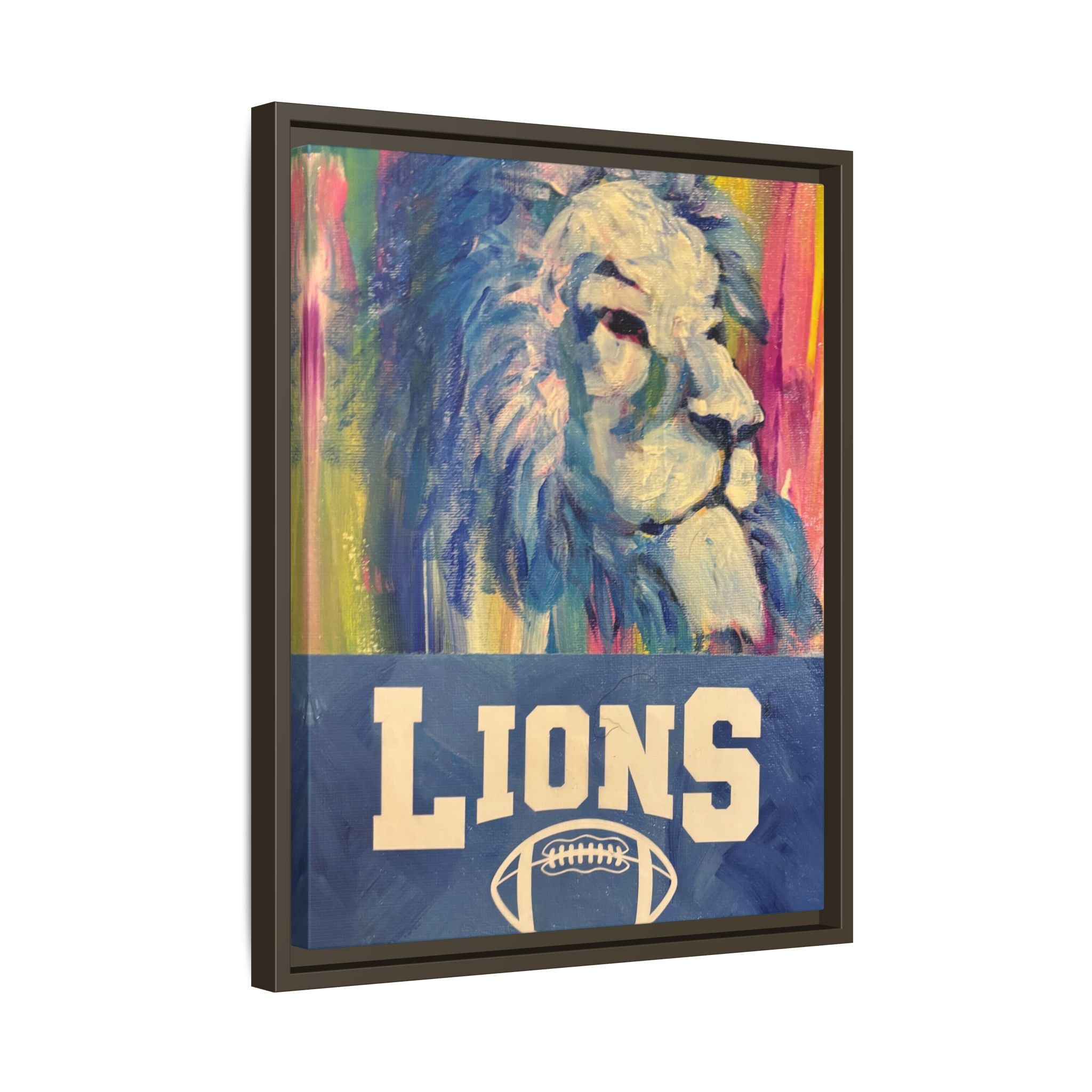 Lion, Matte Canvas, Framed (Multi-color)