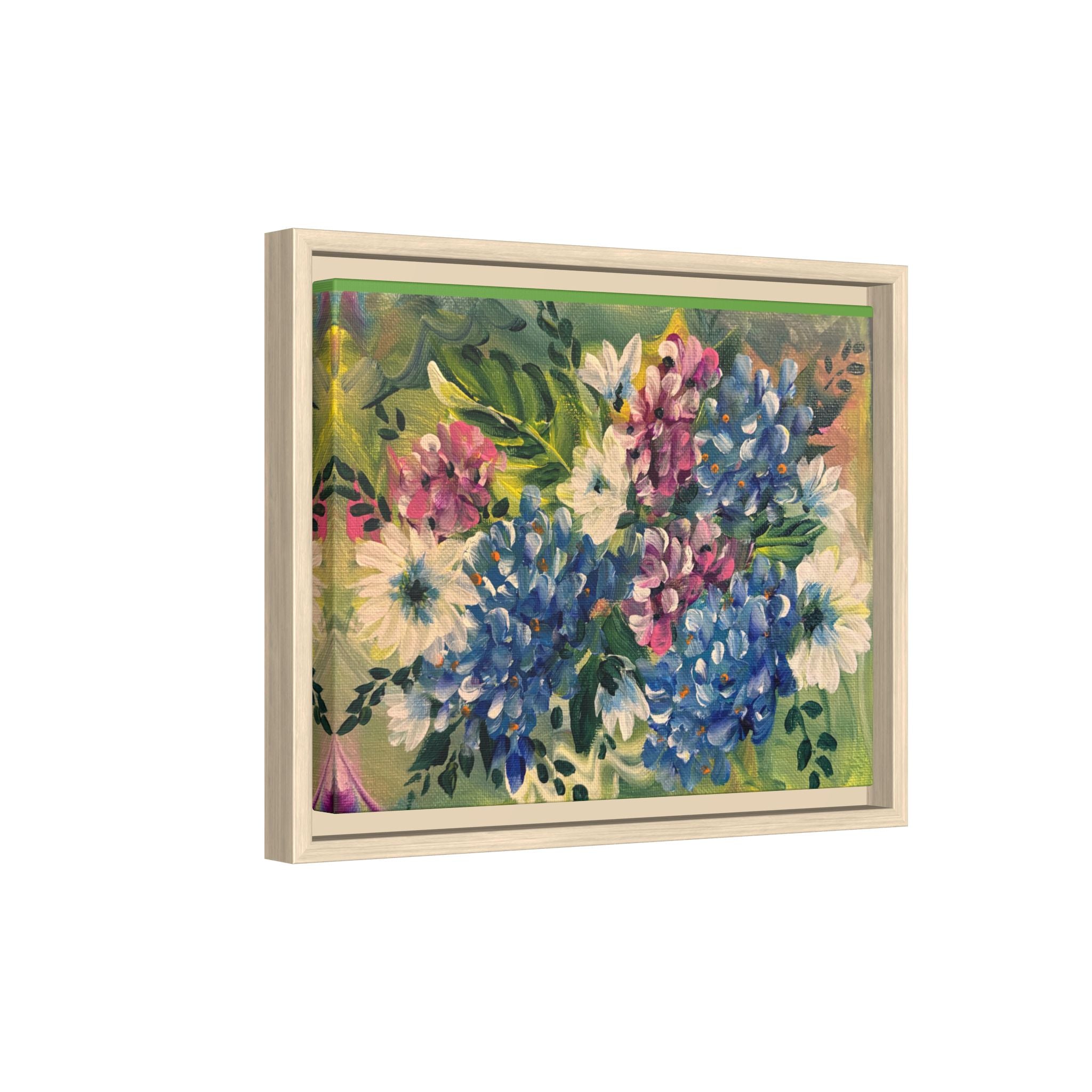 Floral Abstract Matte Canvas, Framed (Multi-color)