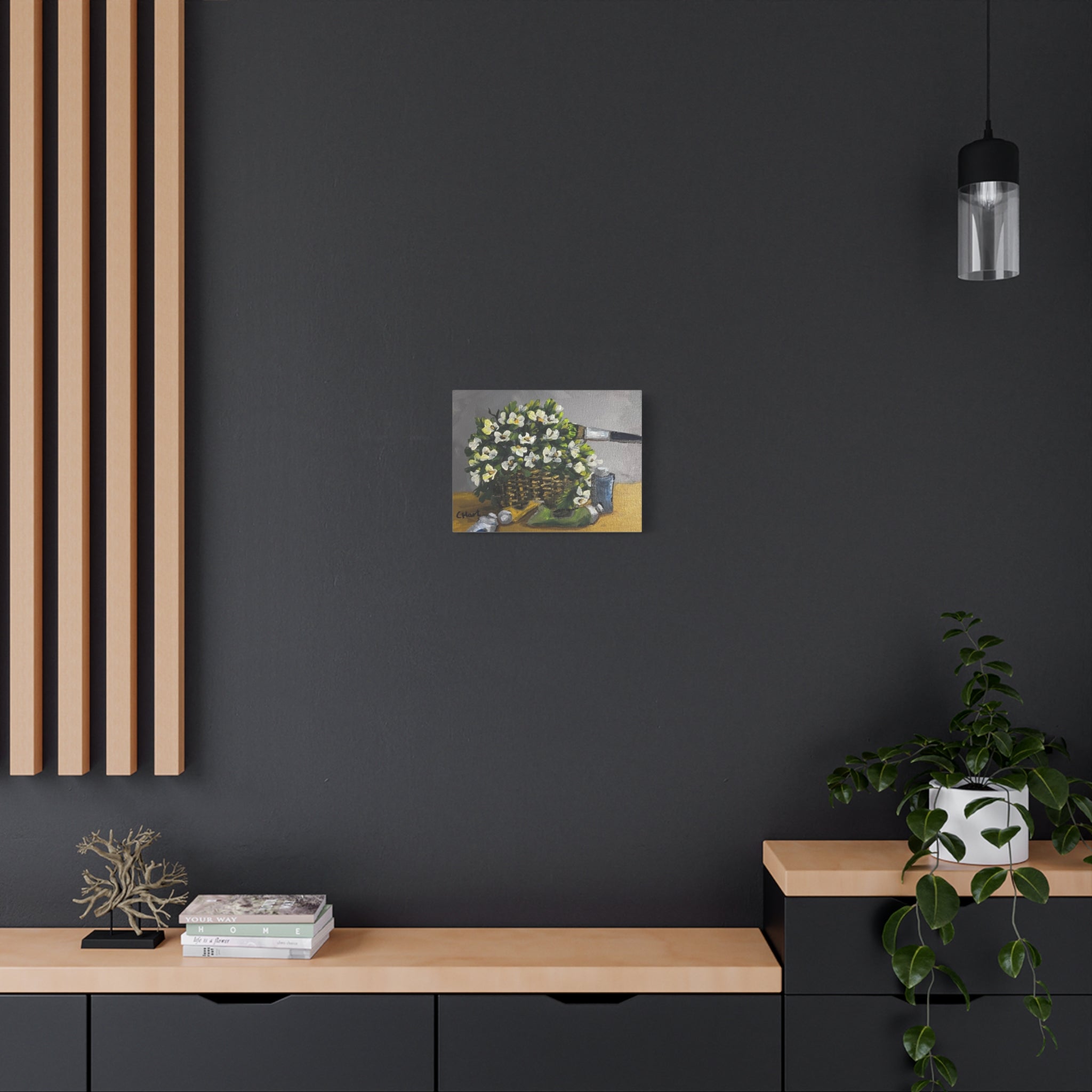 Flower Painting, Matte Printed Canvas, Stretched, 1.25"