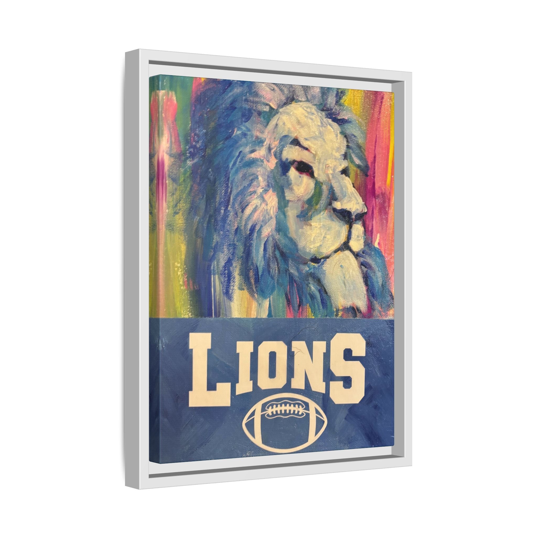 Lion, Matte Canvas, Framed (Multi-color)