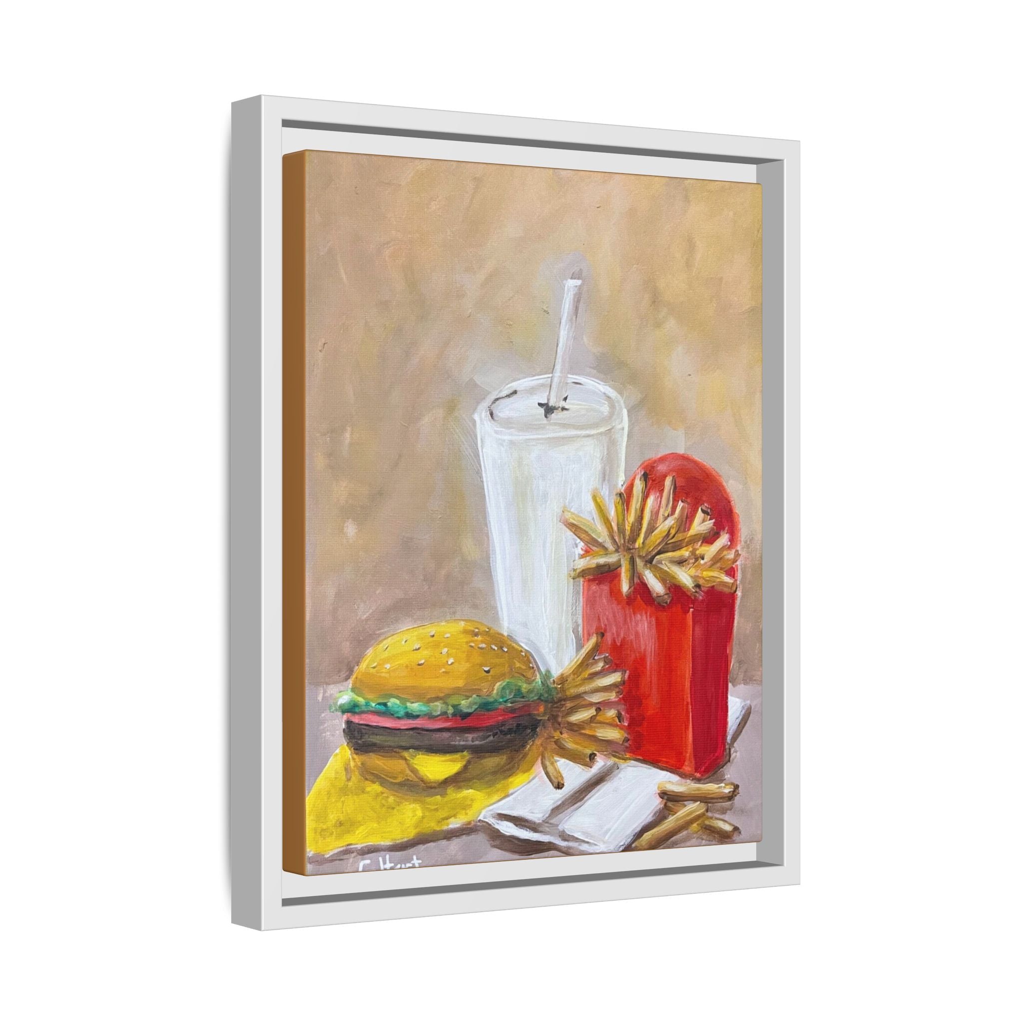Fast Food Still Life Matte Canvas Framed Wall Art