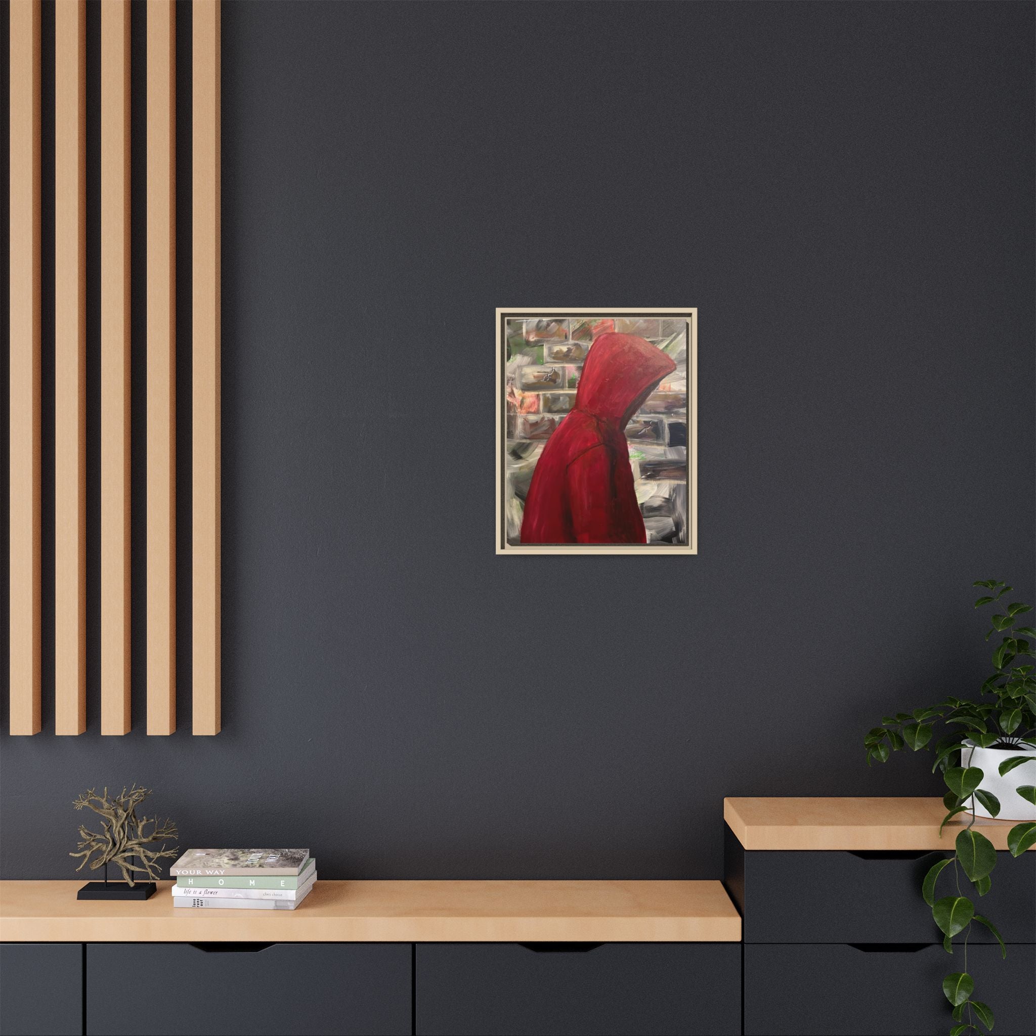 Red Hood - Framed Wall Art — Figure Urban Painting