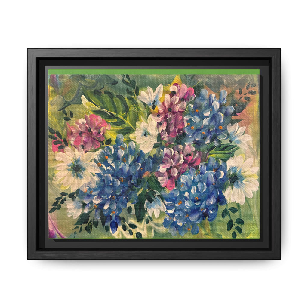 Floral Abstract Matte Canvas, Framed (Multi-color)