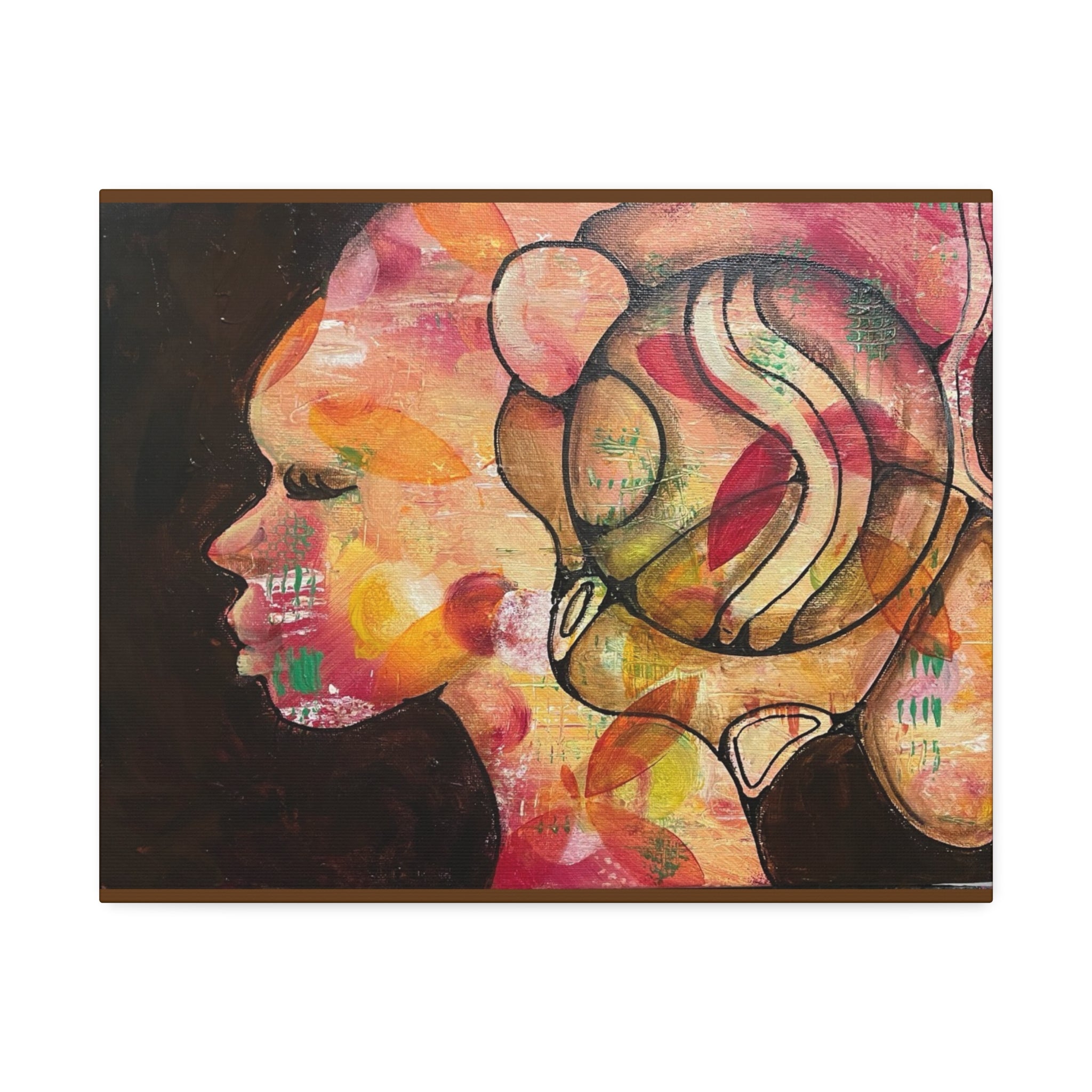 Abstract Woman Profile Canvas Print — Colorful Contemporary Wall Art