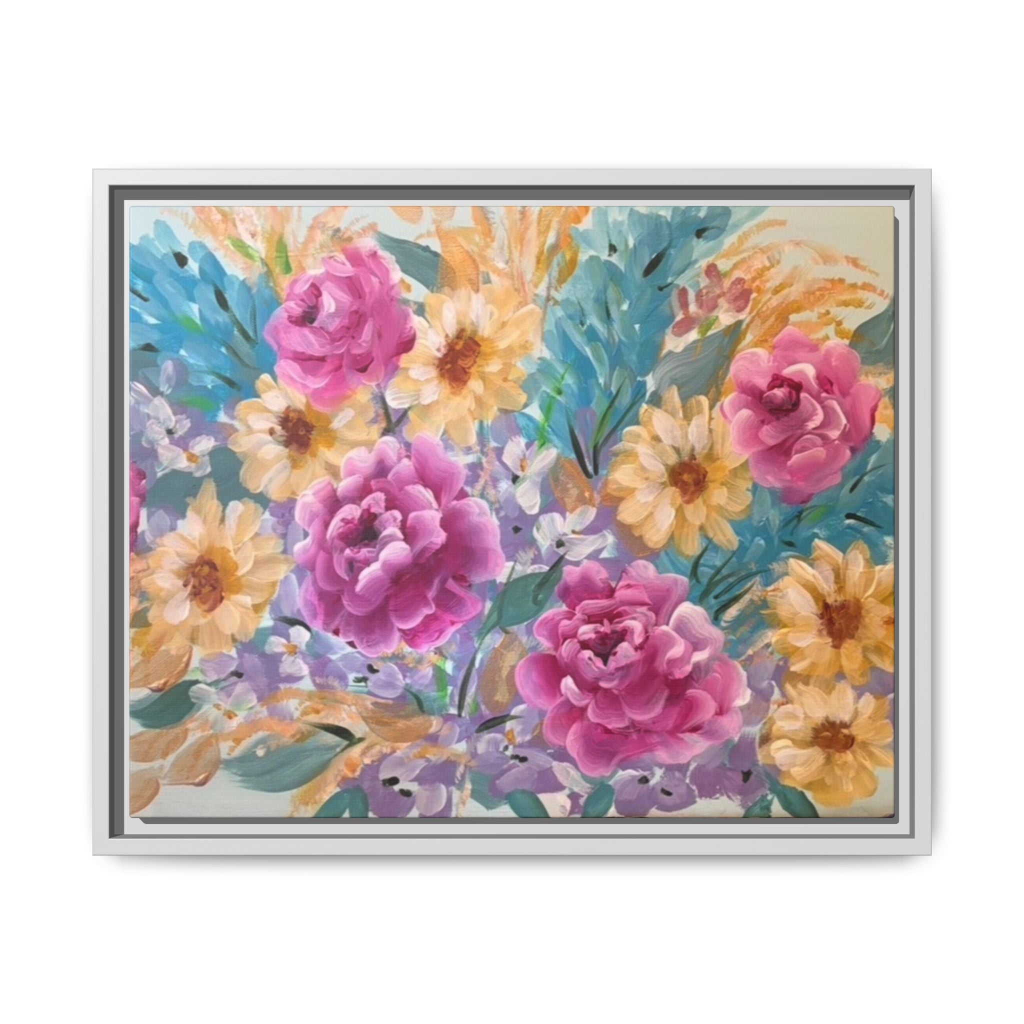 Floral Matte Canvas, Framed (Multi-color)