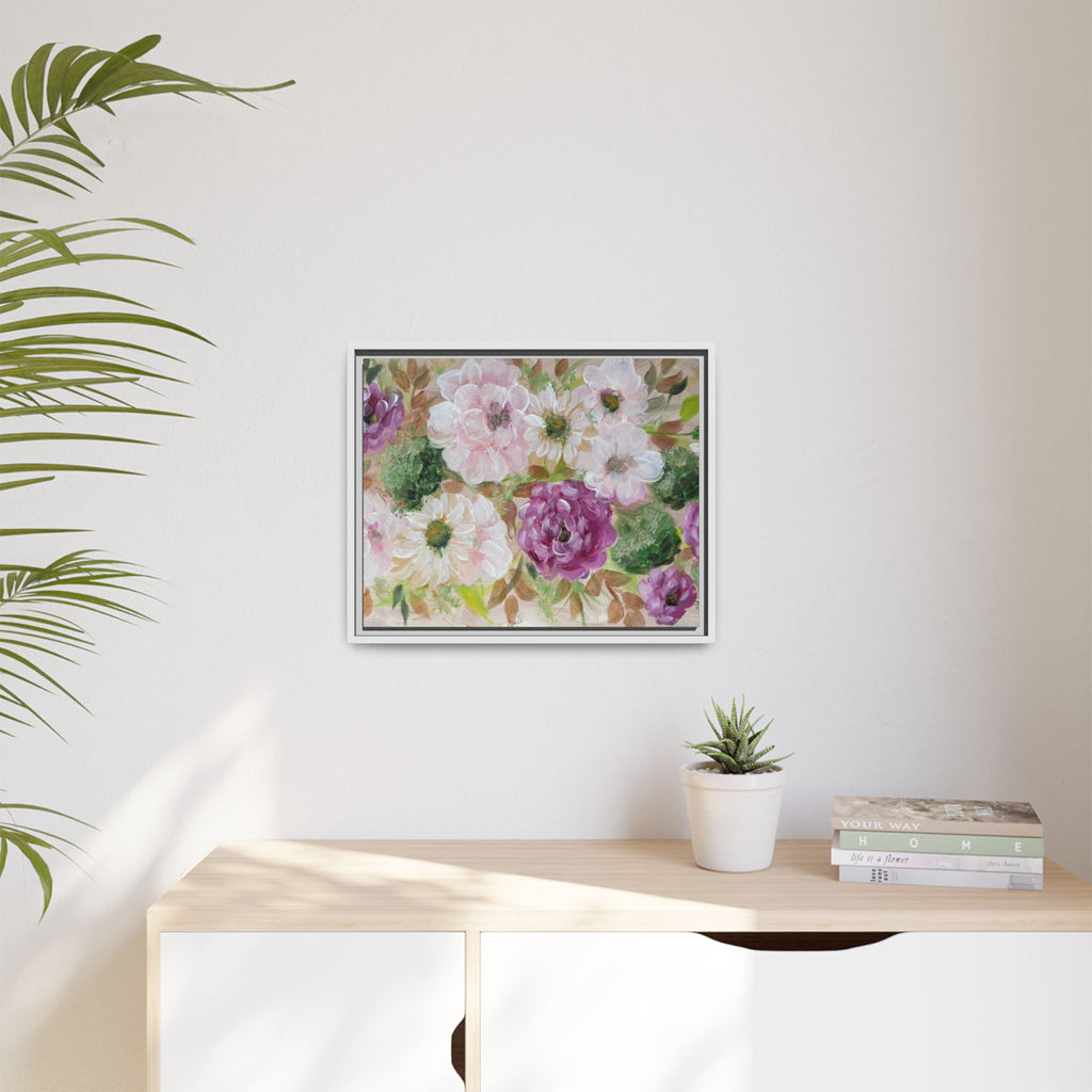 Floral Canvas Print — Pink & Mauve Watercolor Peonies