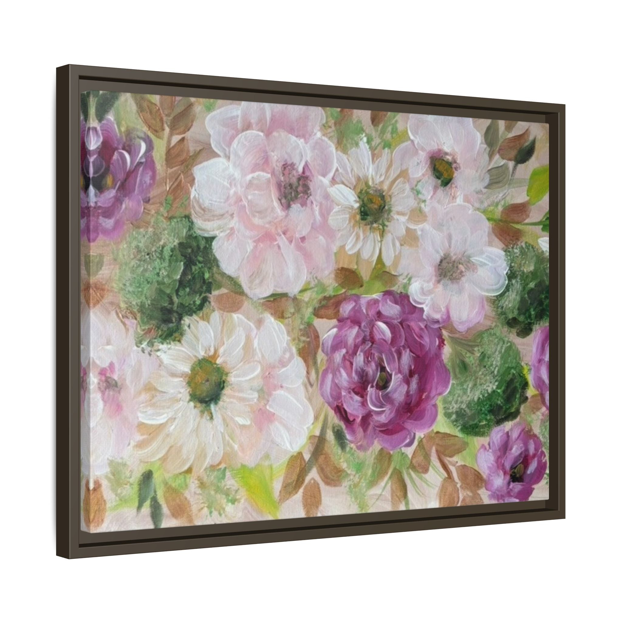 Floral Canvas Print — Pink & Mauve Watercolor Peonies