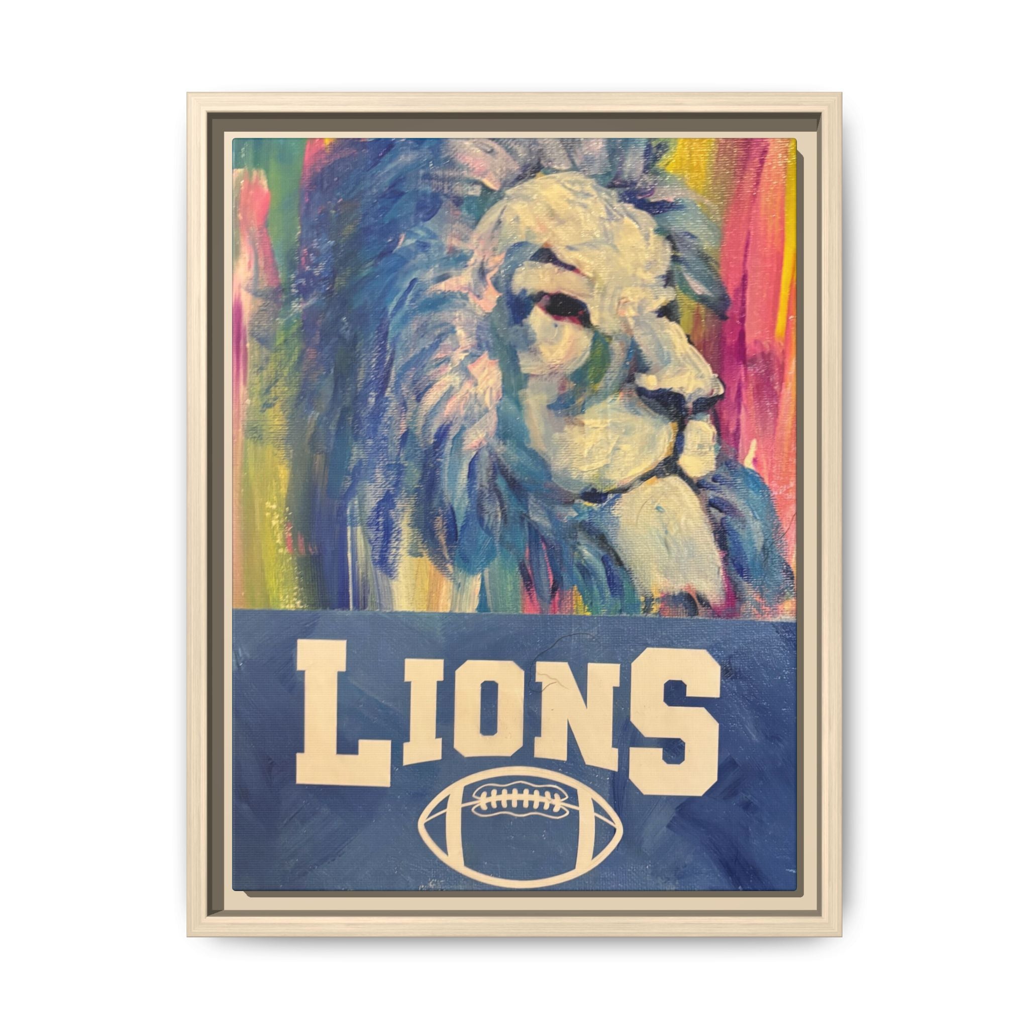 Lion, Matte Canvas, Framed (Multi-color)