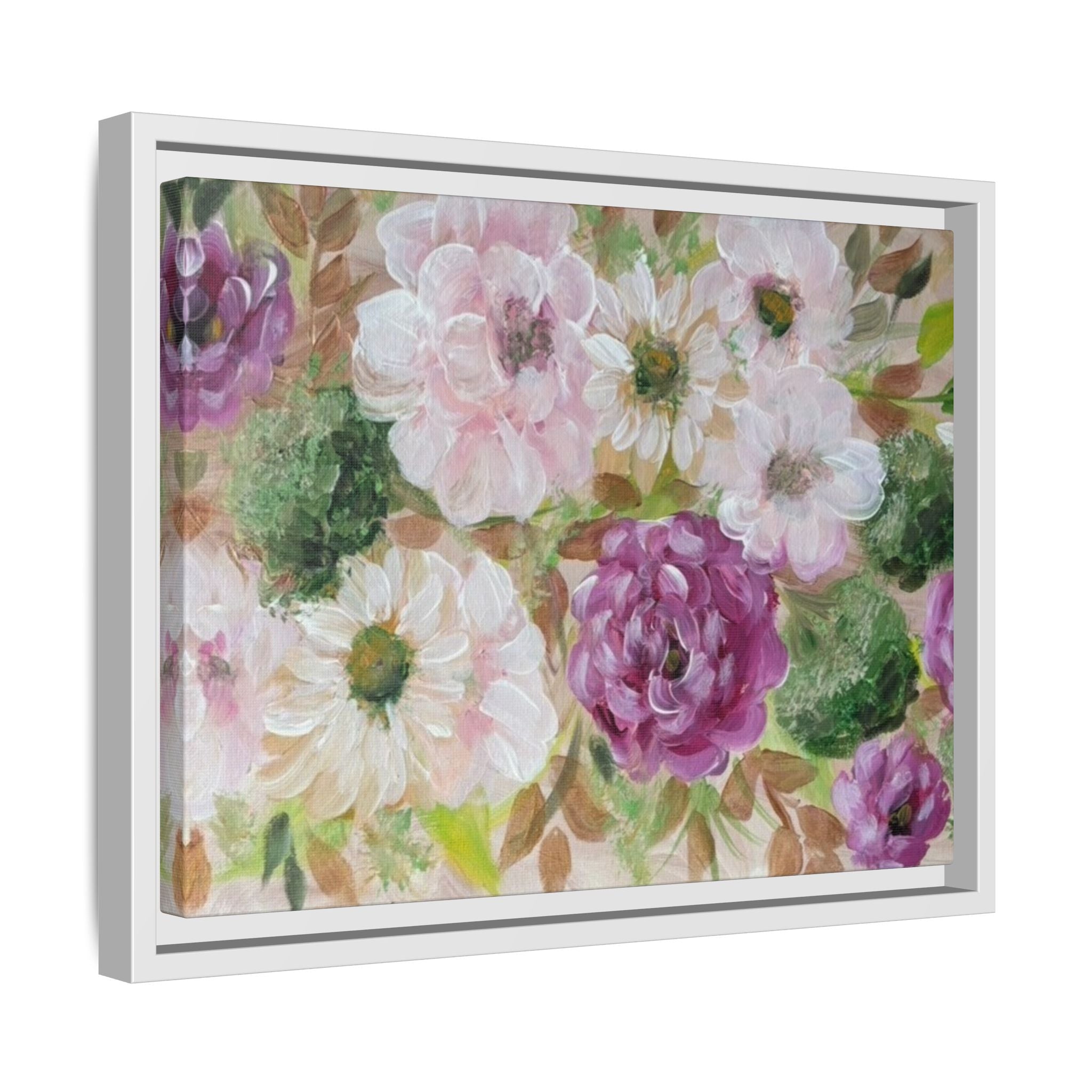 Floral Canvas Print — Pink & Mauve Watercolor Peonies